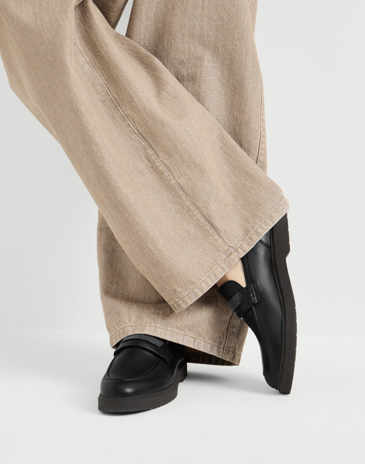Nappa leather penny loafers Black Woman - Brunello Cucinelli