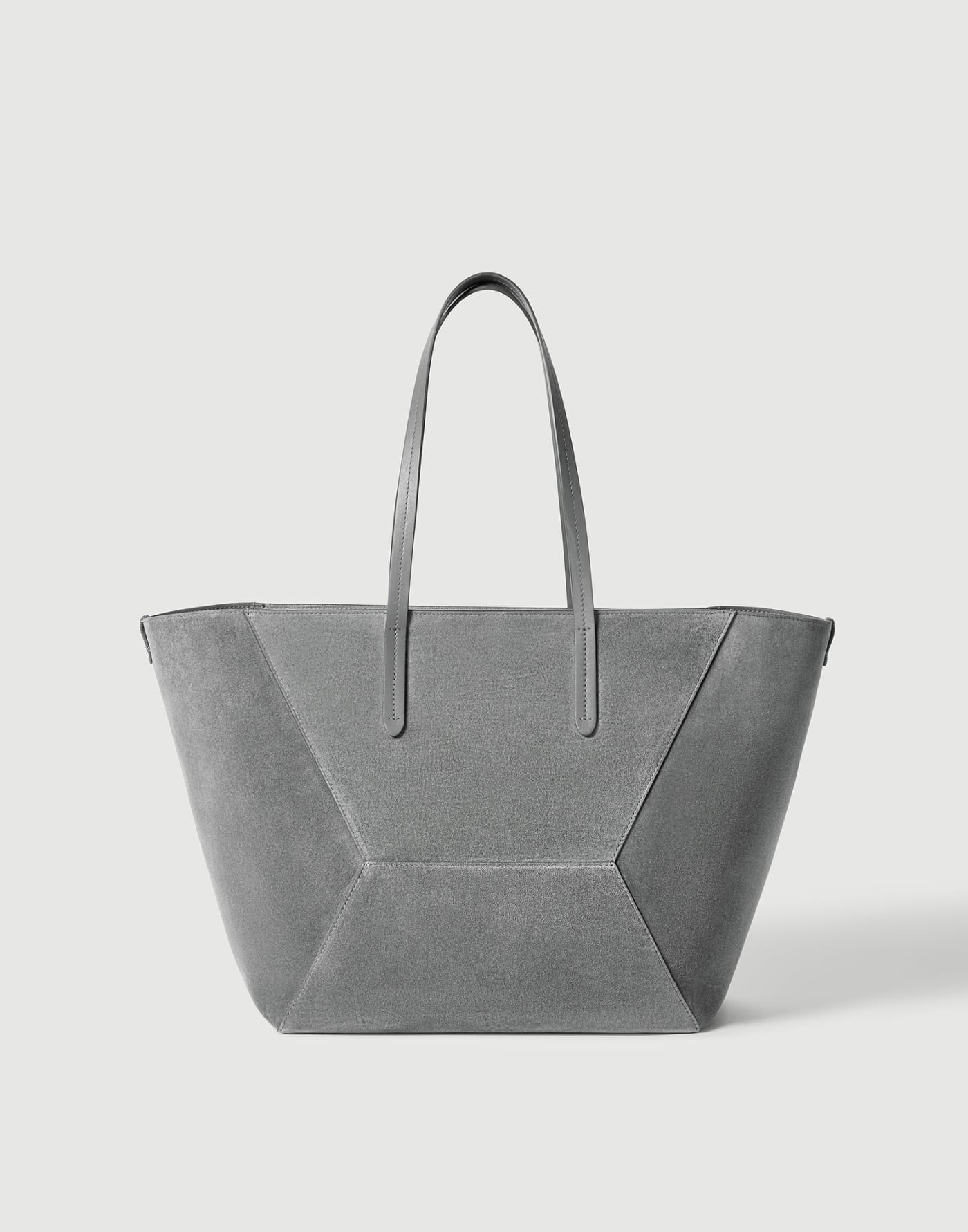 BC Duo bag in suede with monili Stone Grey Woman - Brunello Cucinelli