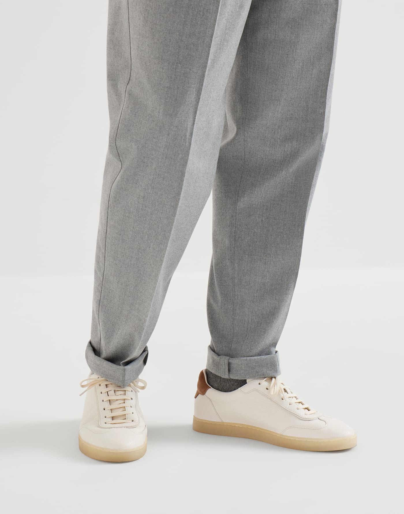 Sneakers aus Hirschleder Creme Herren - Brunello Cucinelli
