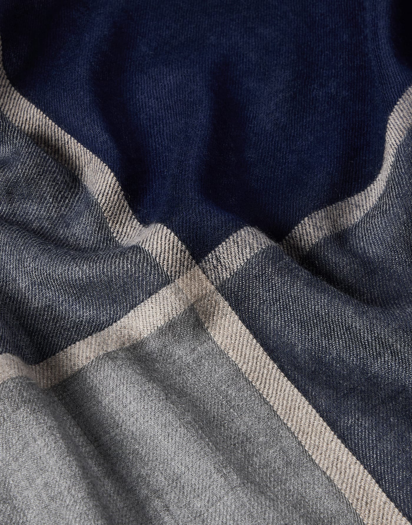 Cashmere and silk color block scarf Blue Man - Brunello Cucinelli
