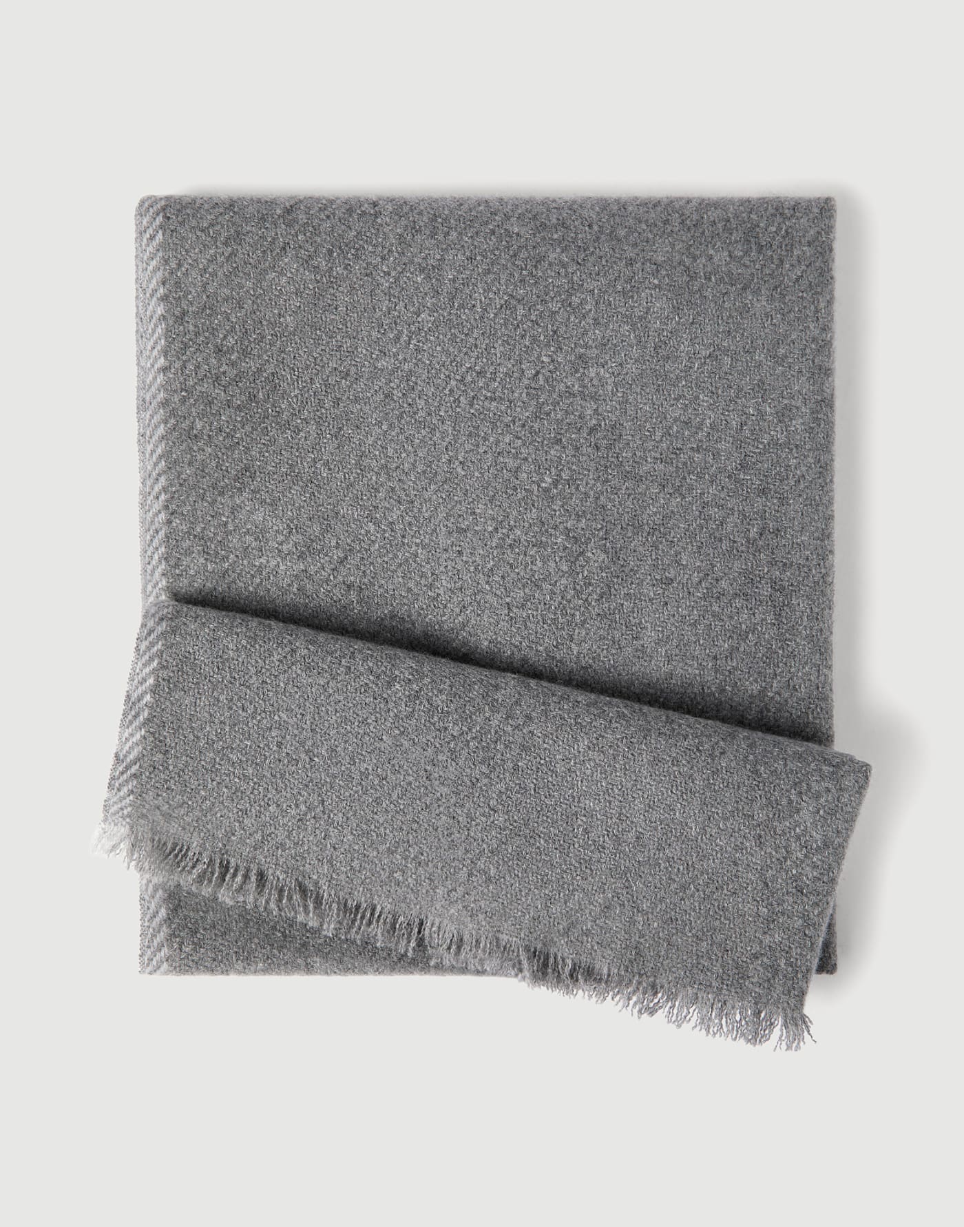 Cashmere diagonal scarf Medium Grey Man - Brunello Cucinelli