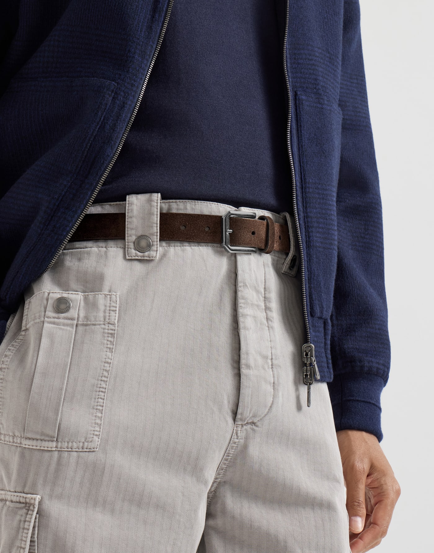 Gürtel aus Veloursleder Rotbraun Herren - Brunello Cucinelli