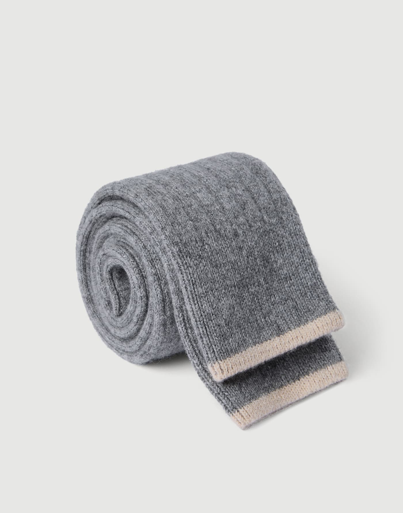 Socken aus Kaschmir in Rippenstrick Mittelgrau Herren - Brunello Cucinelli