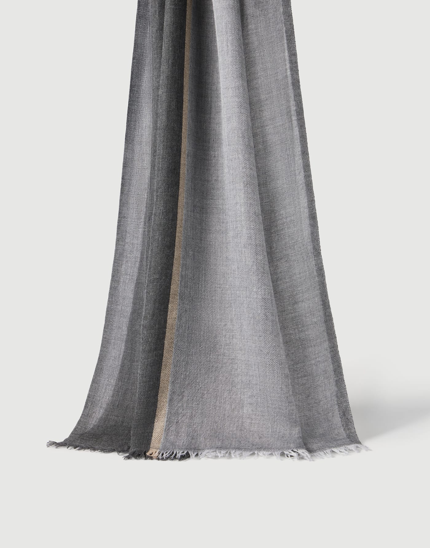 Cashmere and silk color block scarf Lead Man - Brunello Cucinelli