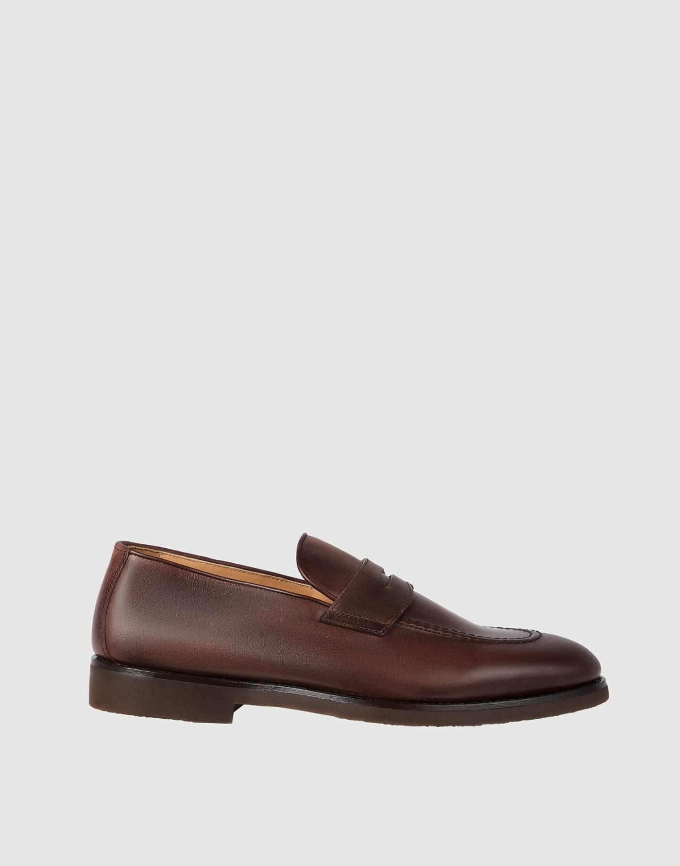 Calfskin penny loafers Cocoa Man - Brunello Cucinelli