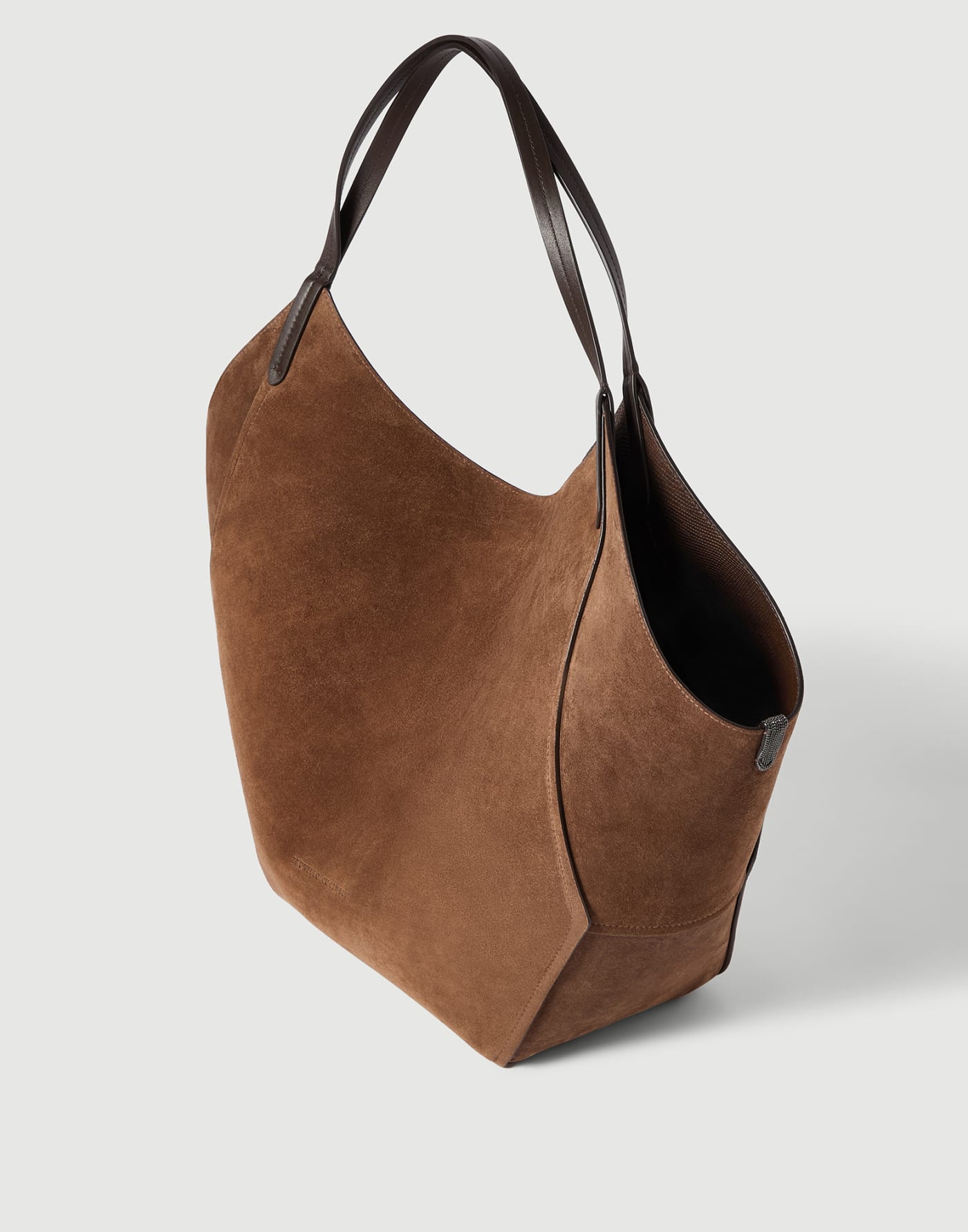 Borsa Duo shopper reversibile effetto lizard Testa di Moro Donna - Brunello Cucinelli