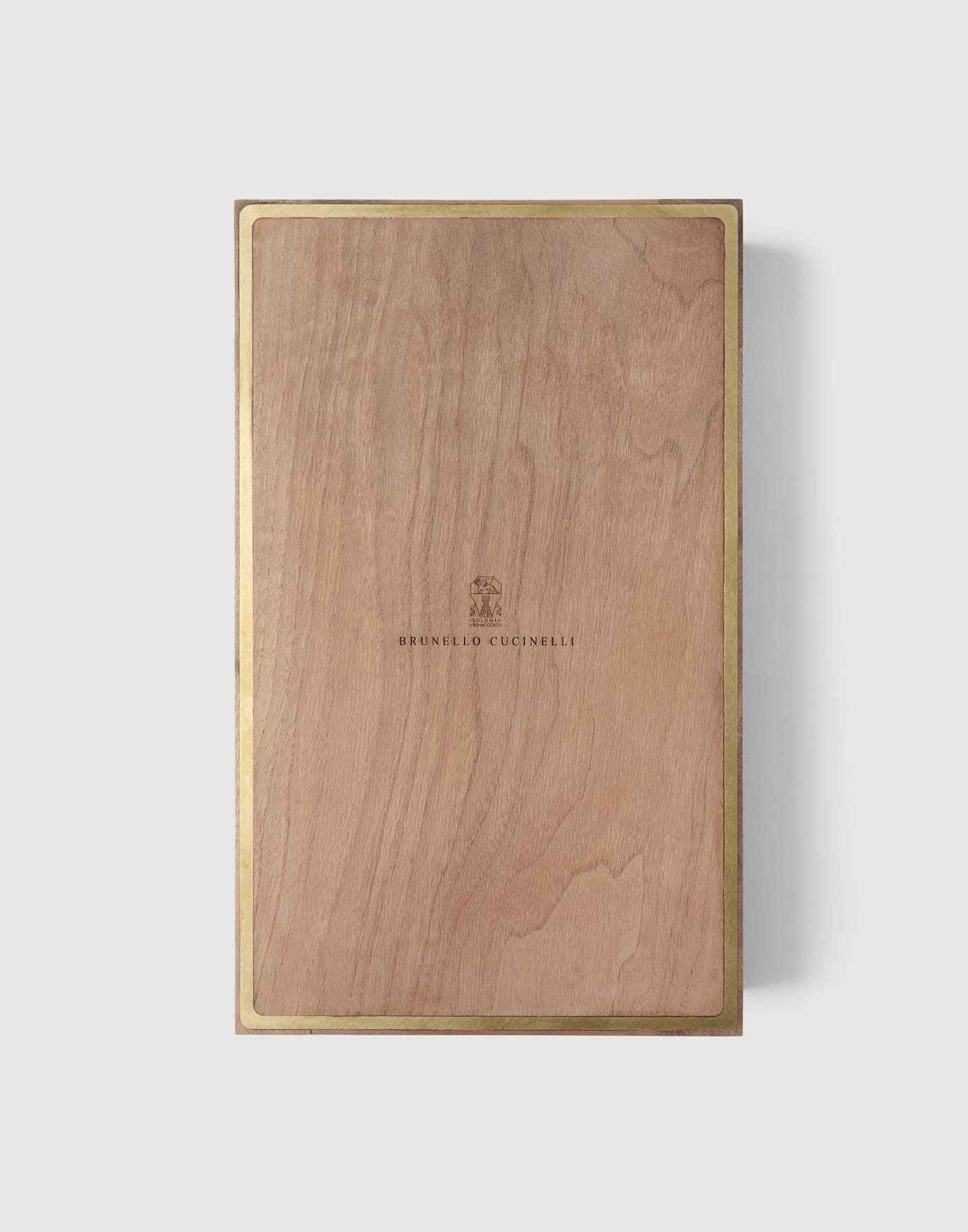 Wood, Krion® and brass backgammon set Hazelnut Lifestyle - Brunello Cucinelli