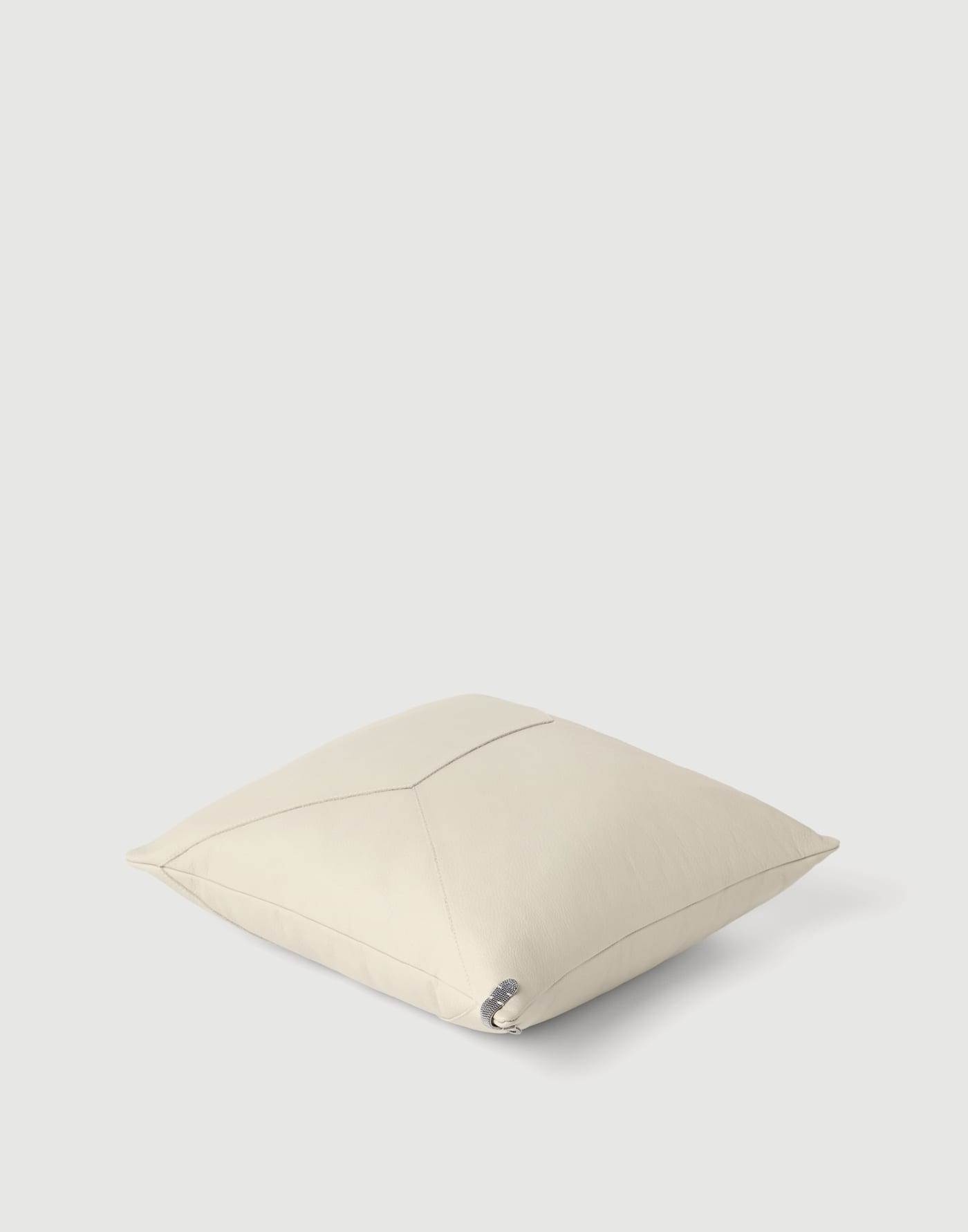 Cuscino in pelle con monile Avorio Lifestyle - Brunello Cucinelli
