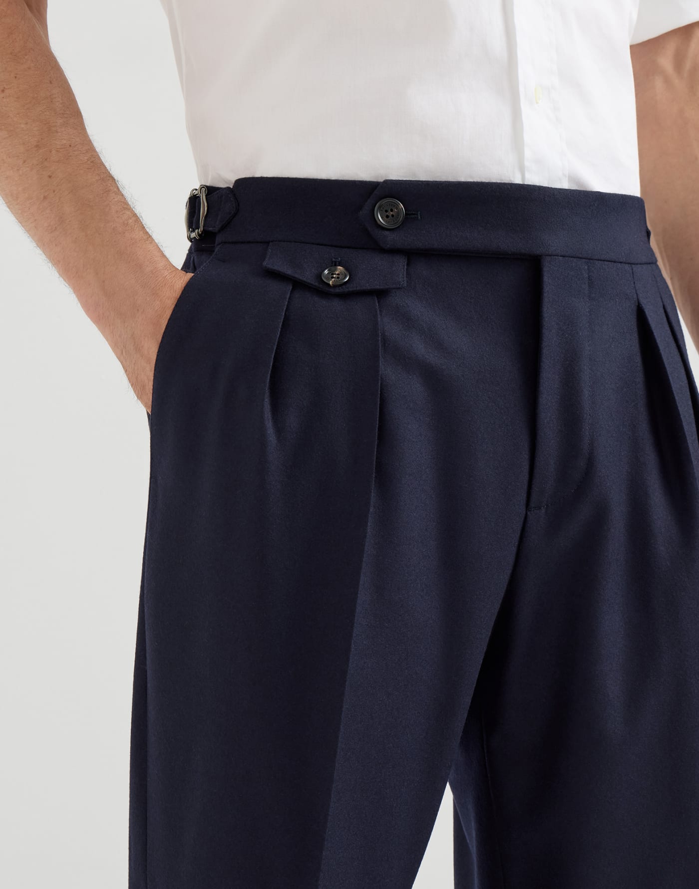 Pantalón de franela de lana virgen Azul Hombre - Brunello Cucinelli