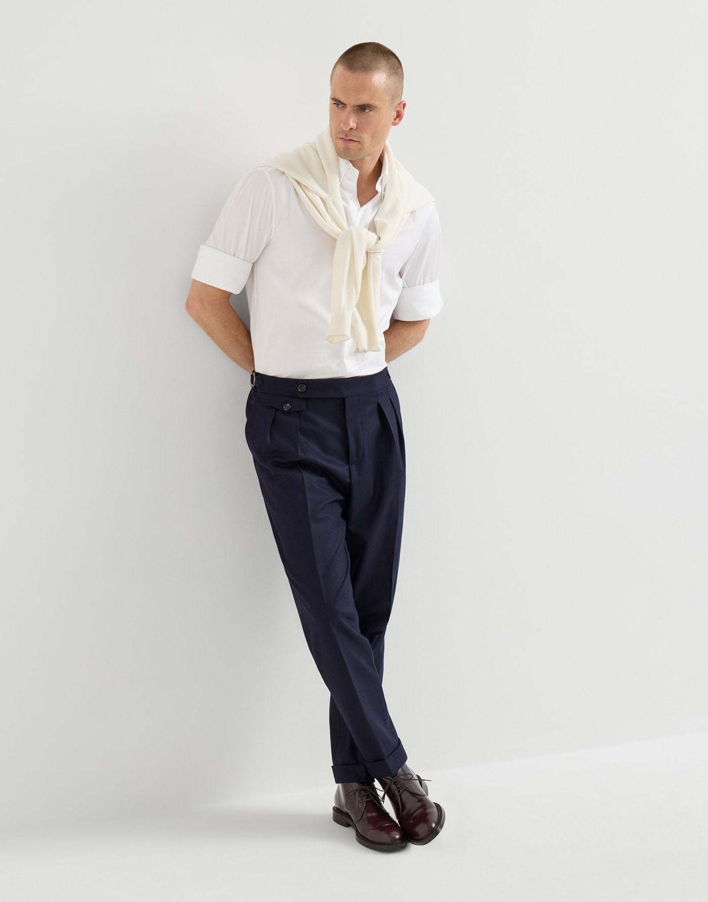 Pantalón de franela de lana virgen Azul Hombre - Brunello Cucinelli