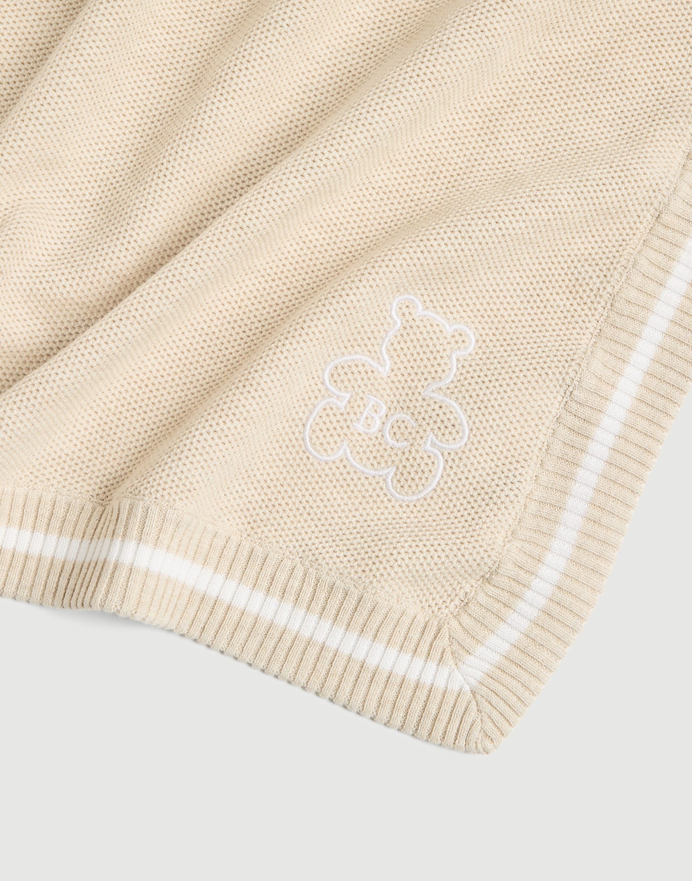 Coperta Baby Bernie in maglia di cotone Sabbia Baby - Brunello Cucinelli