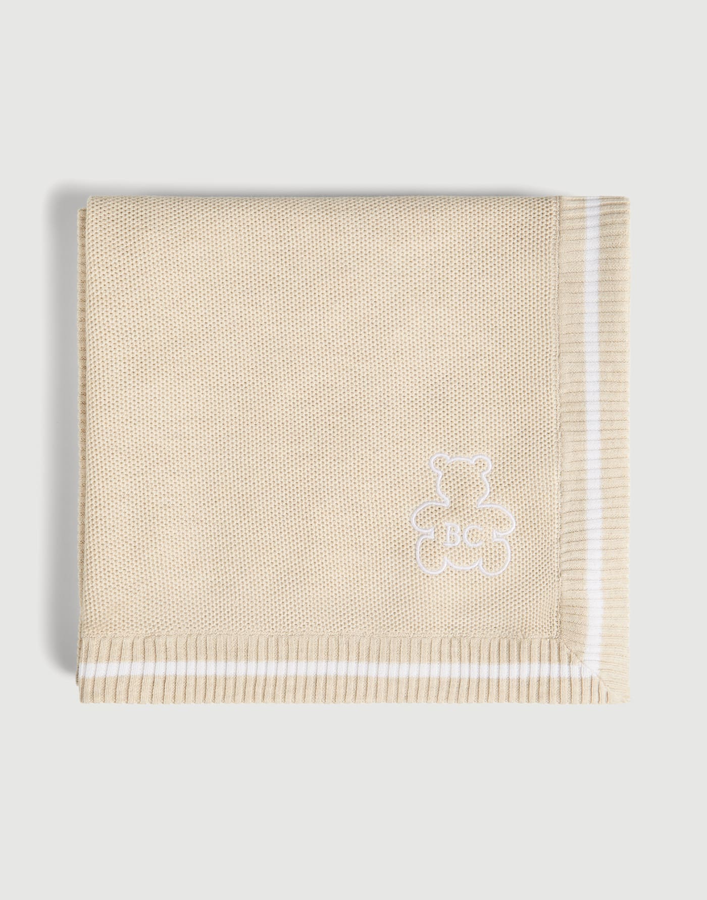 Coperta Baby Bernie in maglia di cotone Sabbia Baby - Brunello Cucinelli
