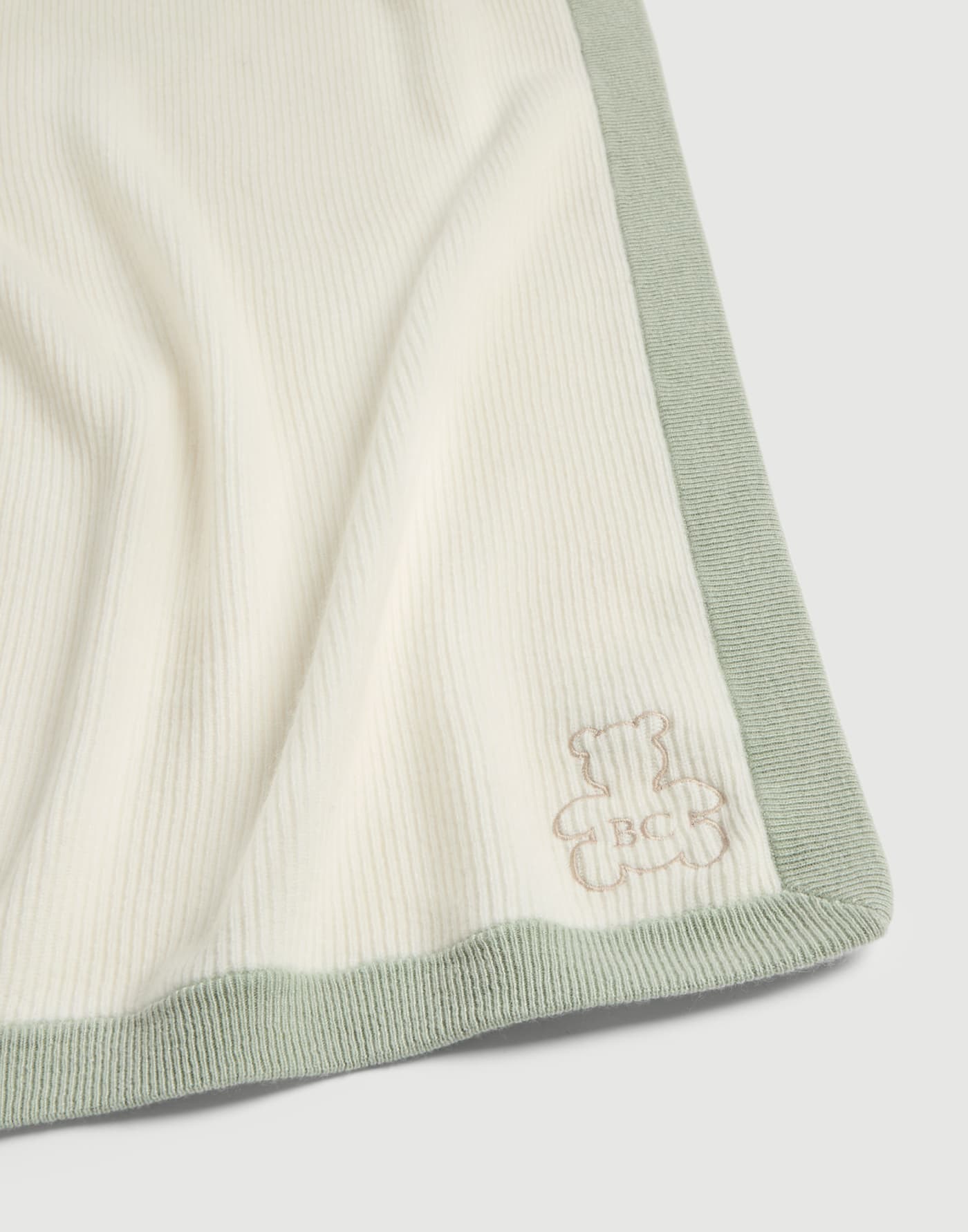Copertina Baby Bernie a coste Bianco / Verde Baby - Brunello Cucinelli