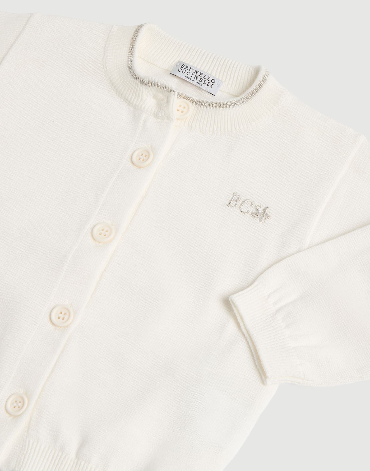 Cardigan Baby Bernie à col Sparkling Panama Bébé - Brunello Cucinelli