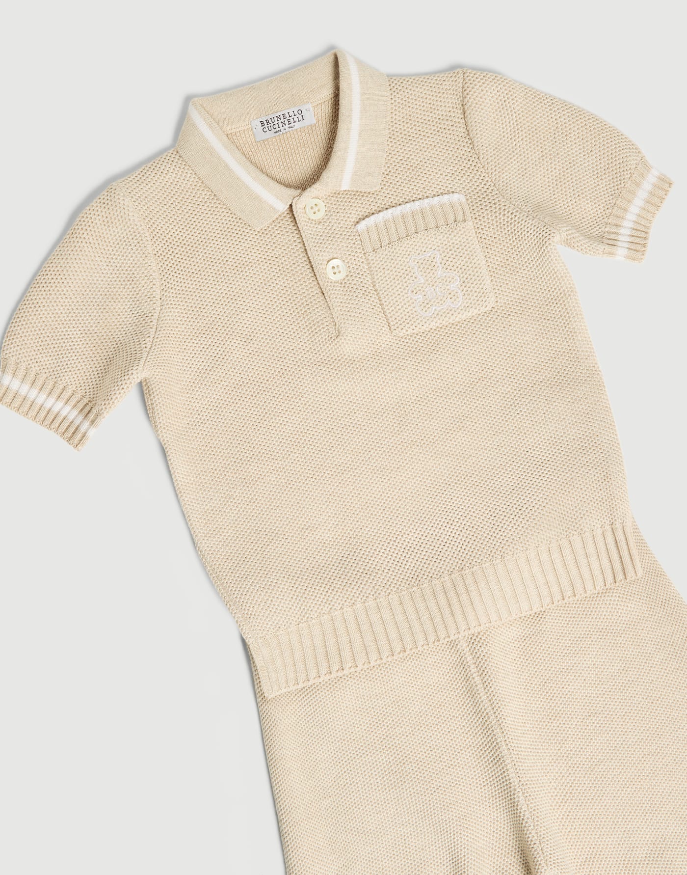 Baby knit coordinated set Sand Baby - Brunello Cucinelli