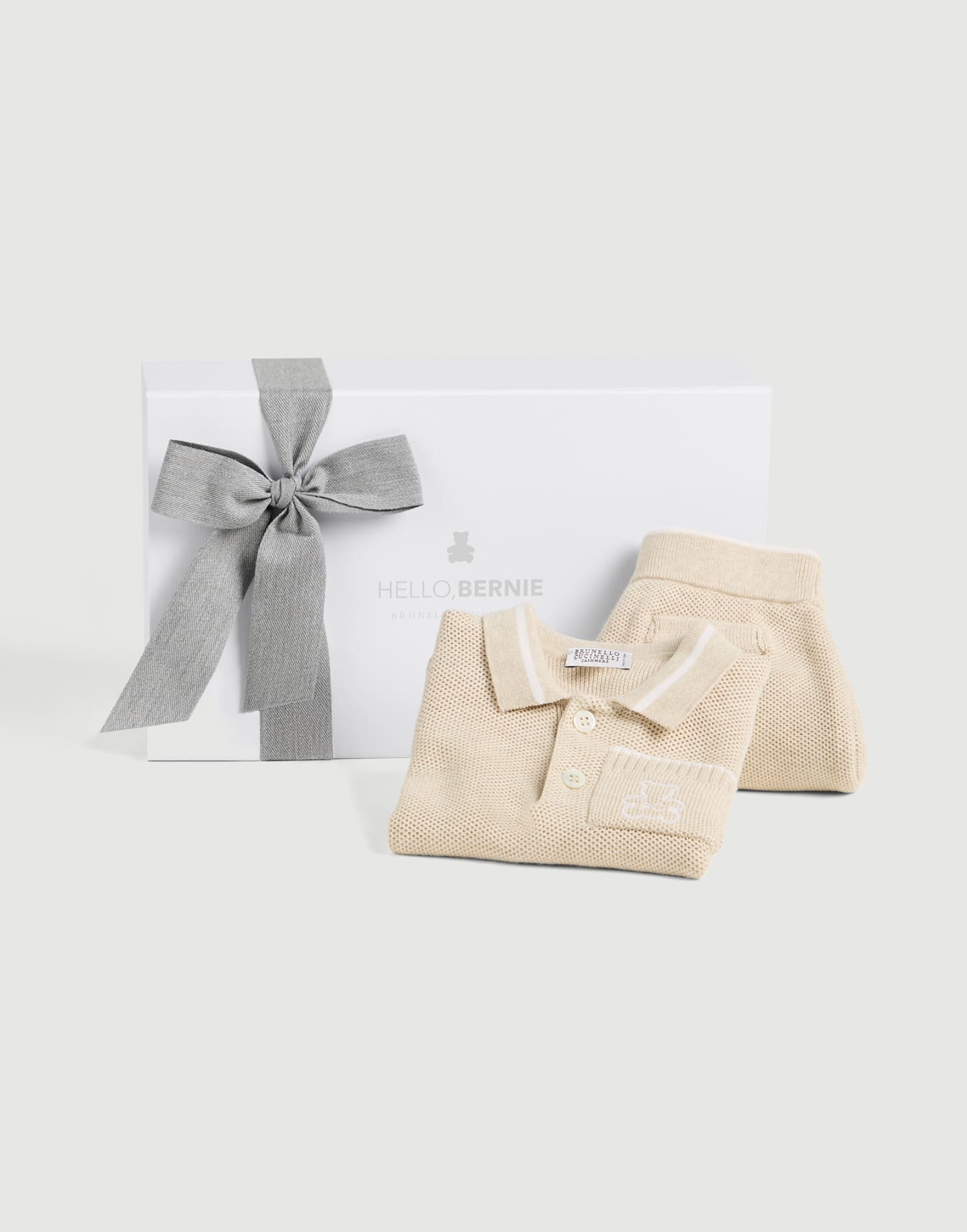 Baby knit coordinated set Sand Baby - Brunello Cucinelli