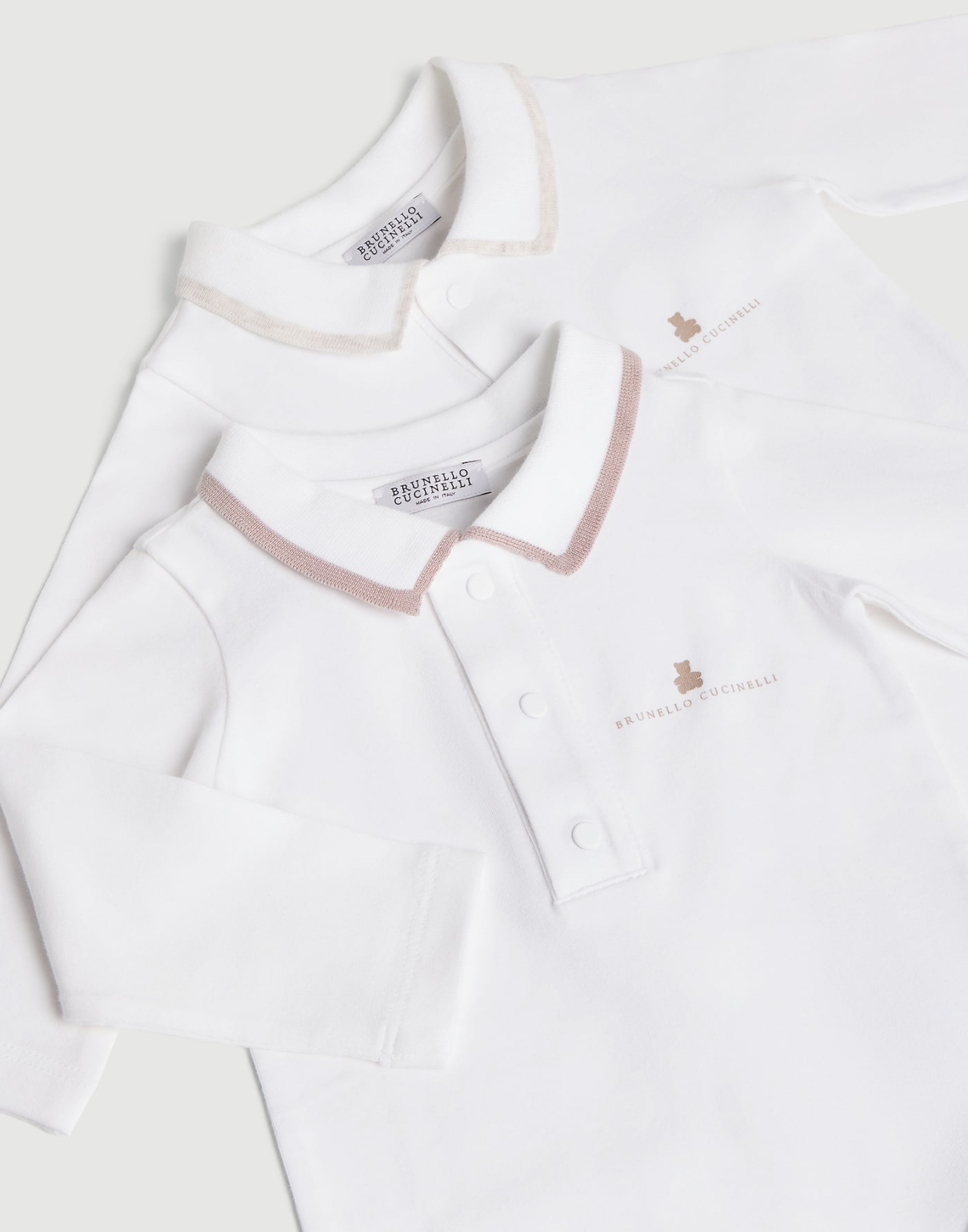 Baby Bernie long-sleeve bodysuit White / Pink Baby - Brunello Cucinelli