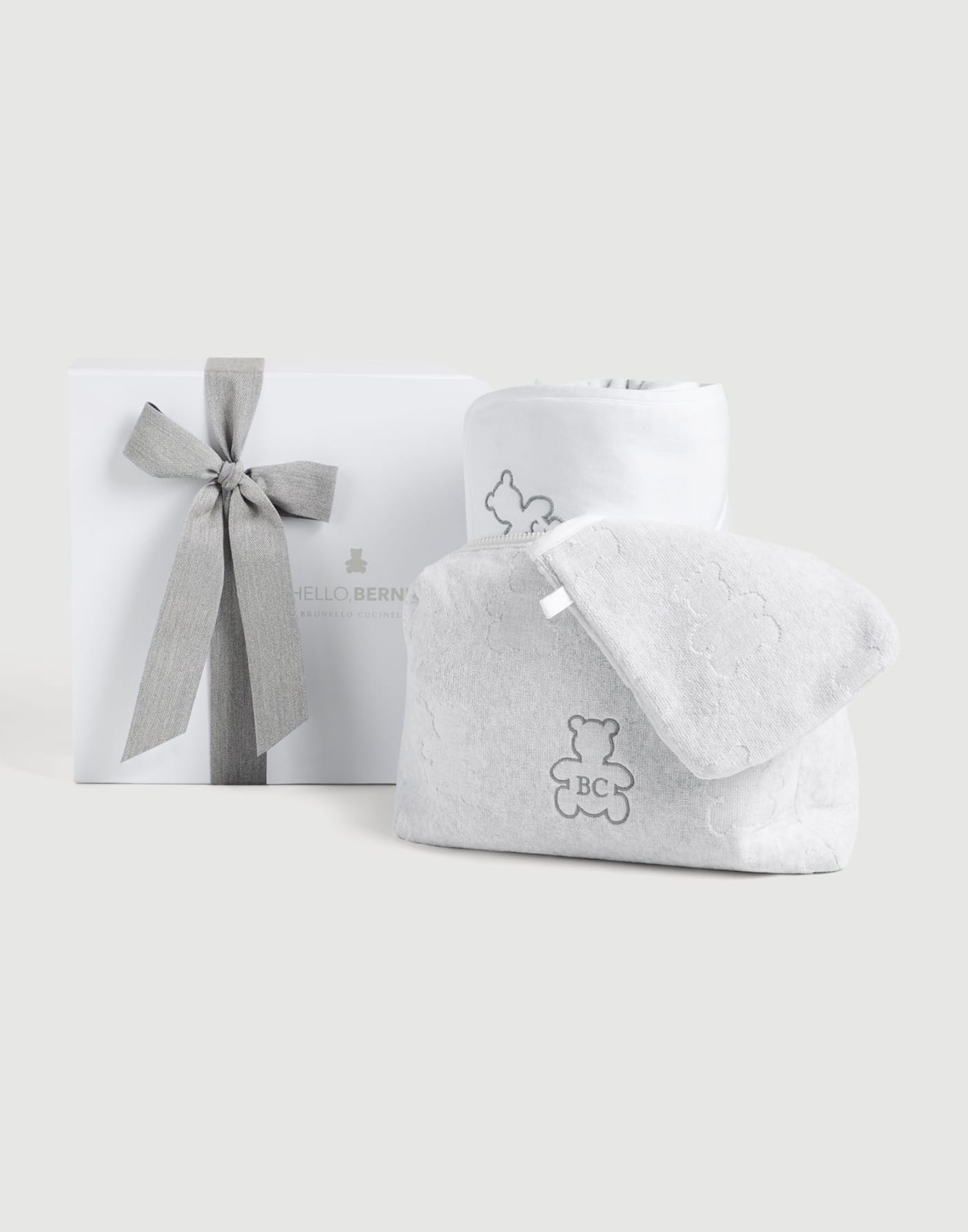 Bernie Baby Bath set Light Grey Baby - Brunello Cucinelli