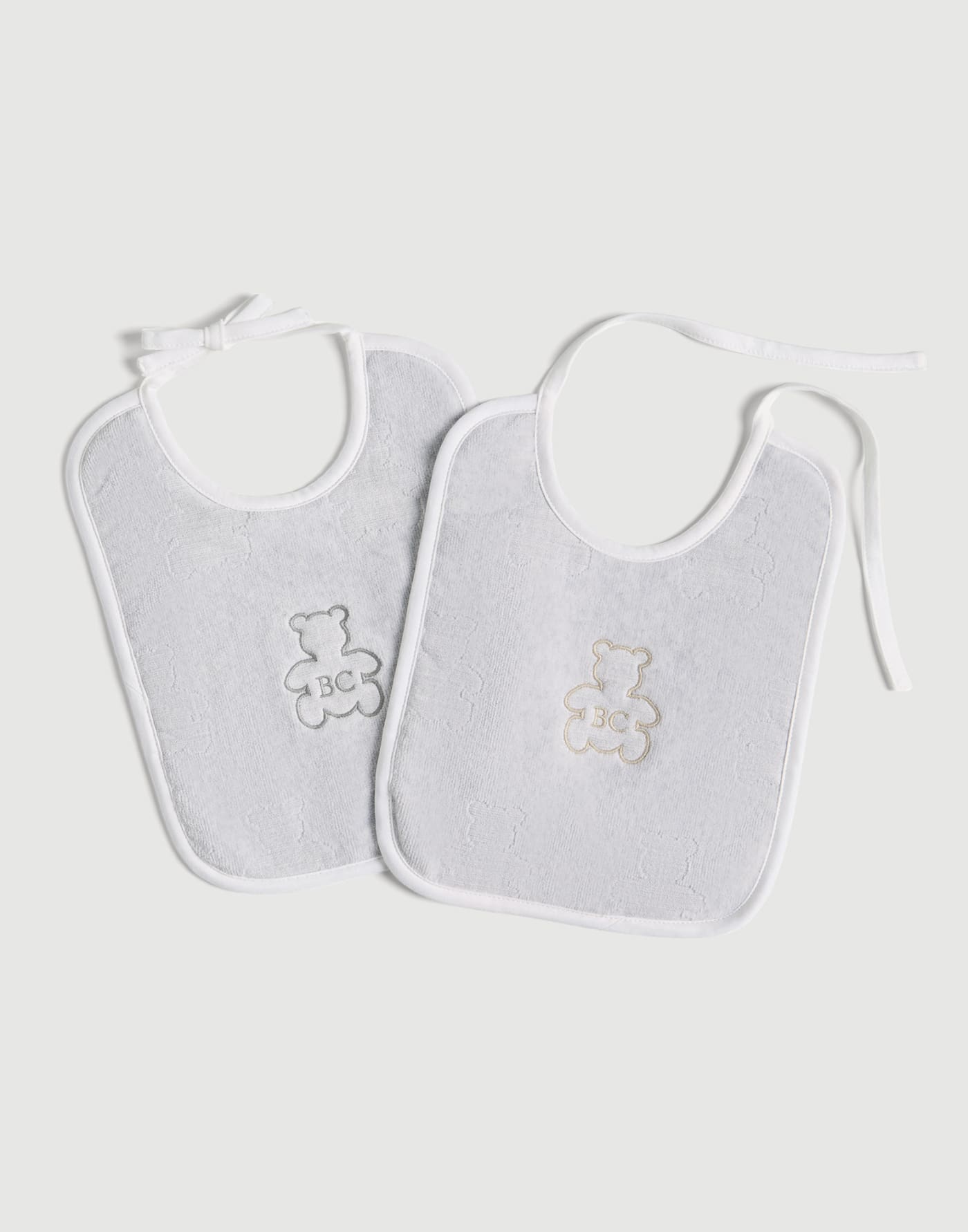伯尼小熊2条装幼童围兜 浅灰 幼童 - Brunello Cucinelli