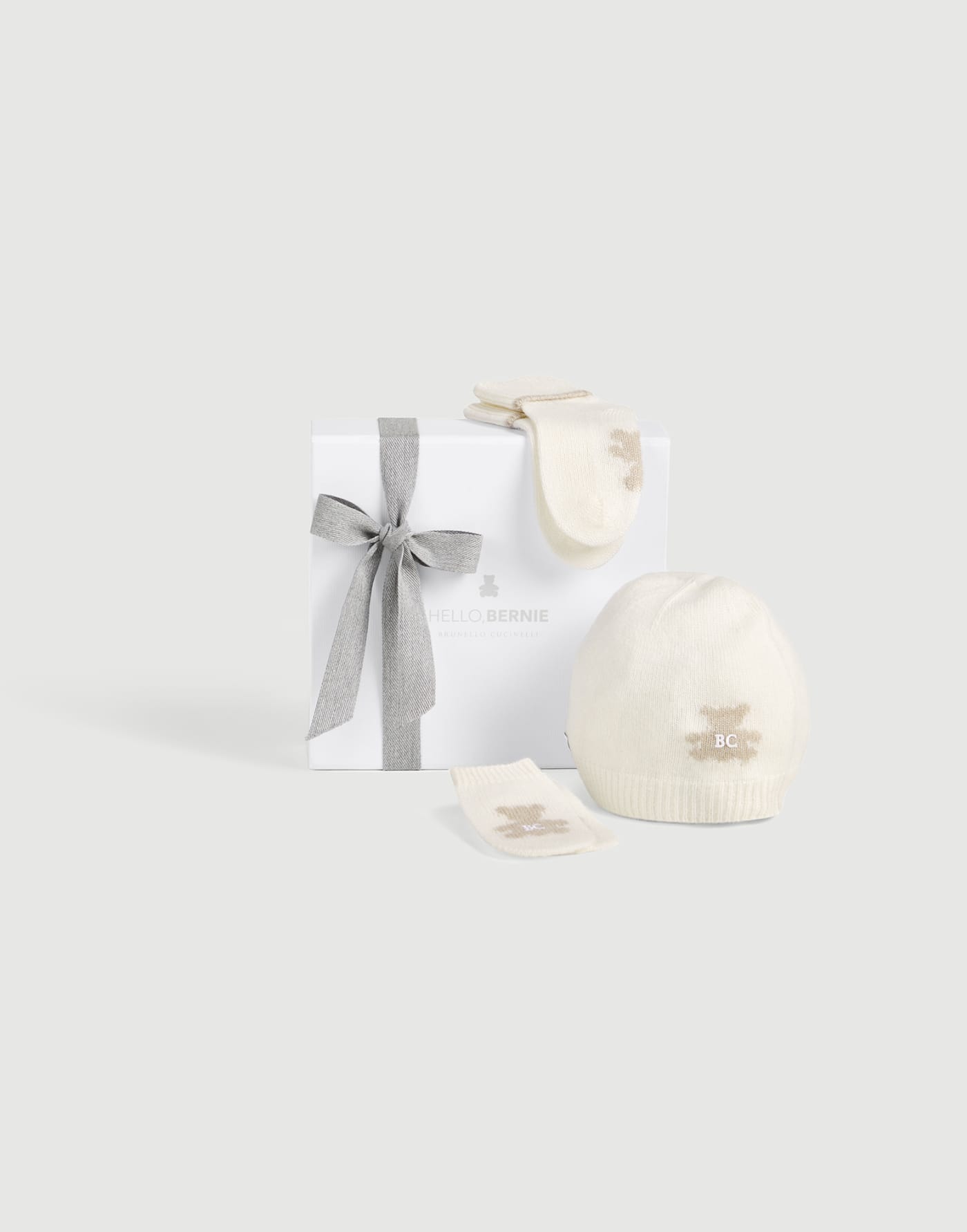 Set papalina, guanti e calzini Baby Bernie Panama Baby - Brunello Cucinelli
