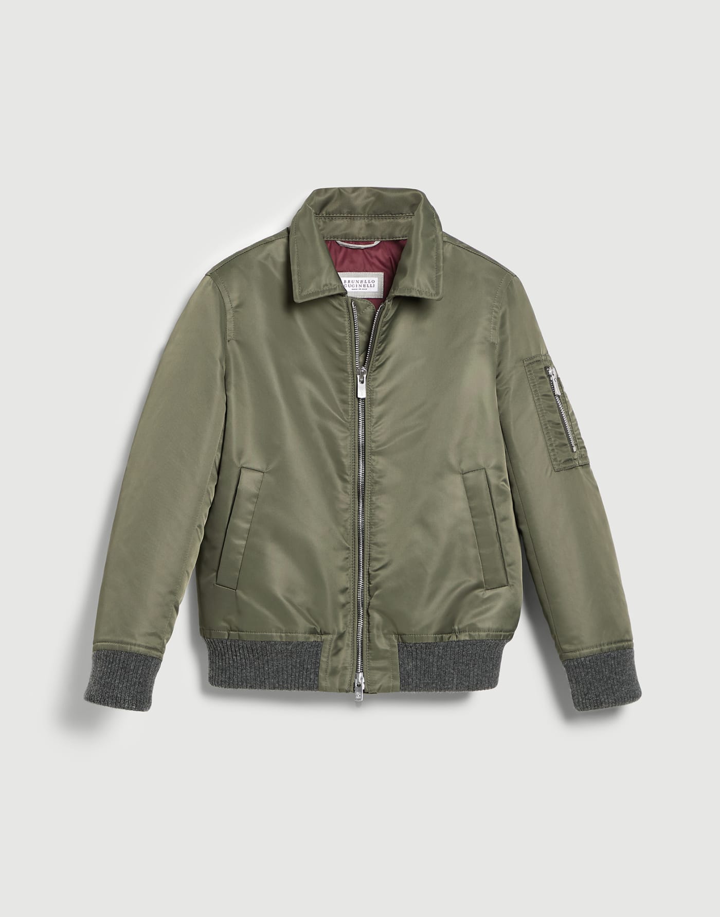 Bomber idrorepellente Dark Military Bambino - Brunello Cucinelli