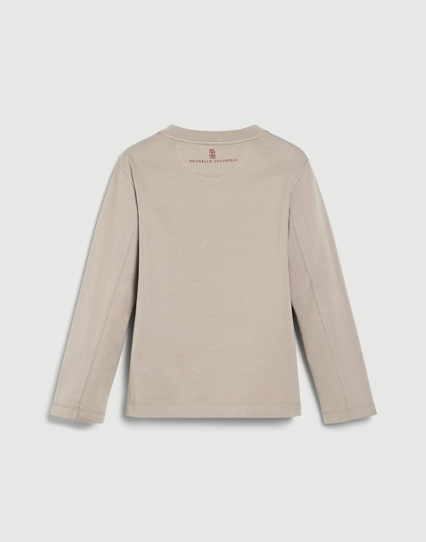 刺繡長袖 T 恤 石灰色 男童 - Brunello Cucinelli
