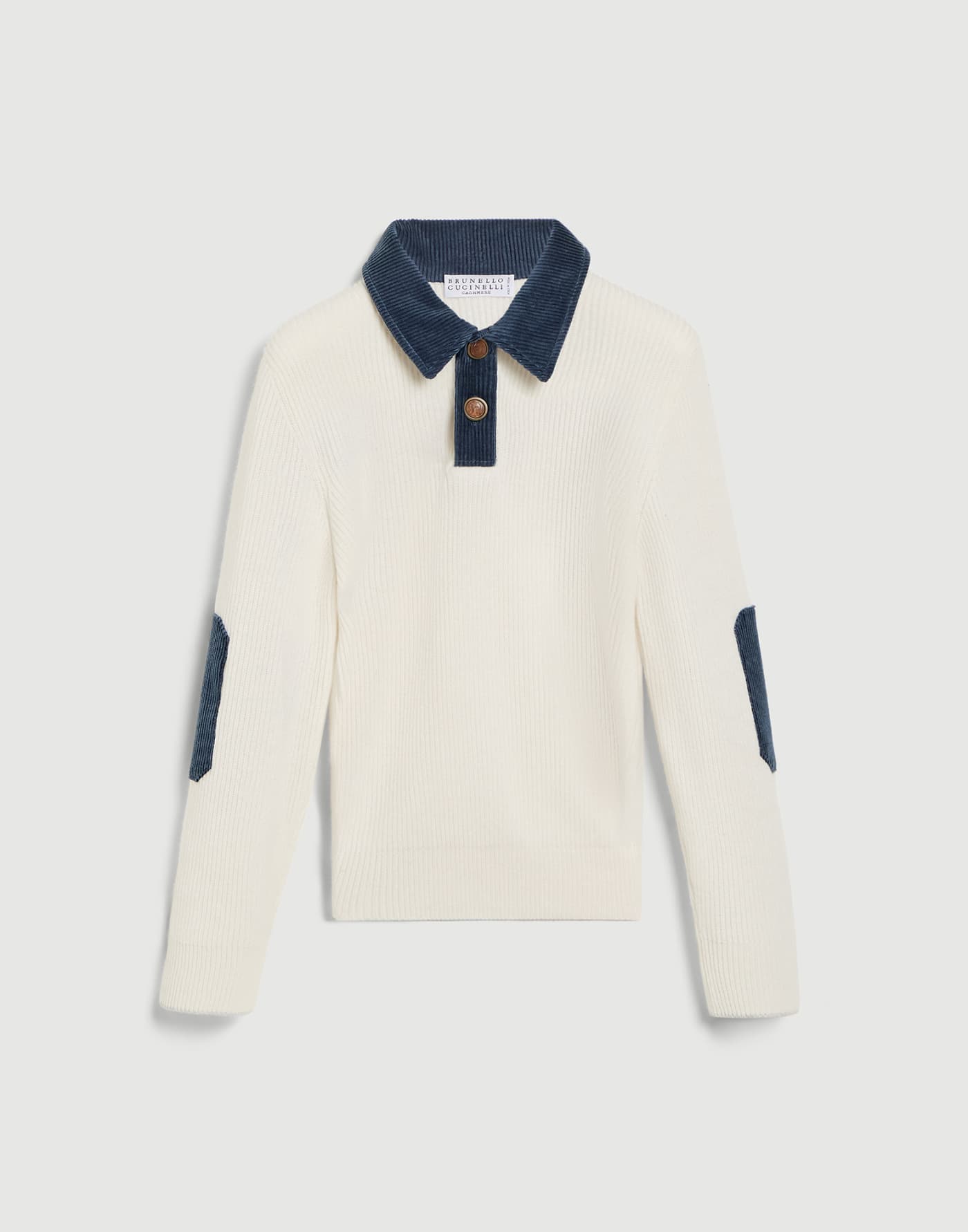 Cashmere English rib polo Panama Boys - Brunello Cucinelli
