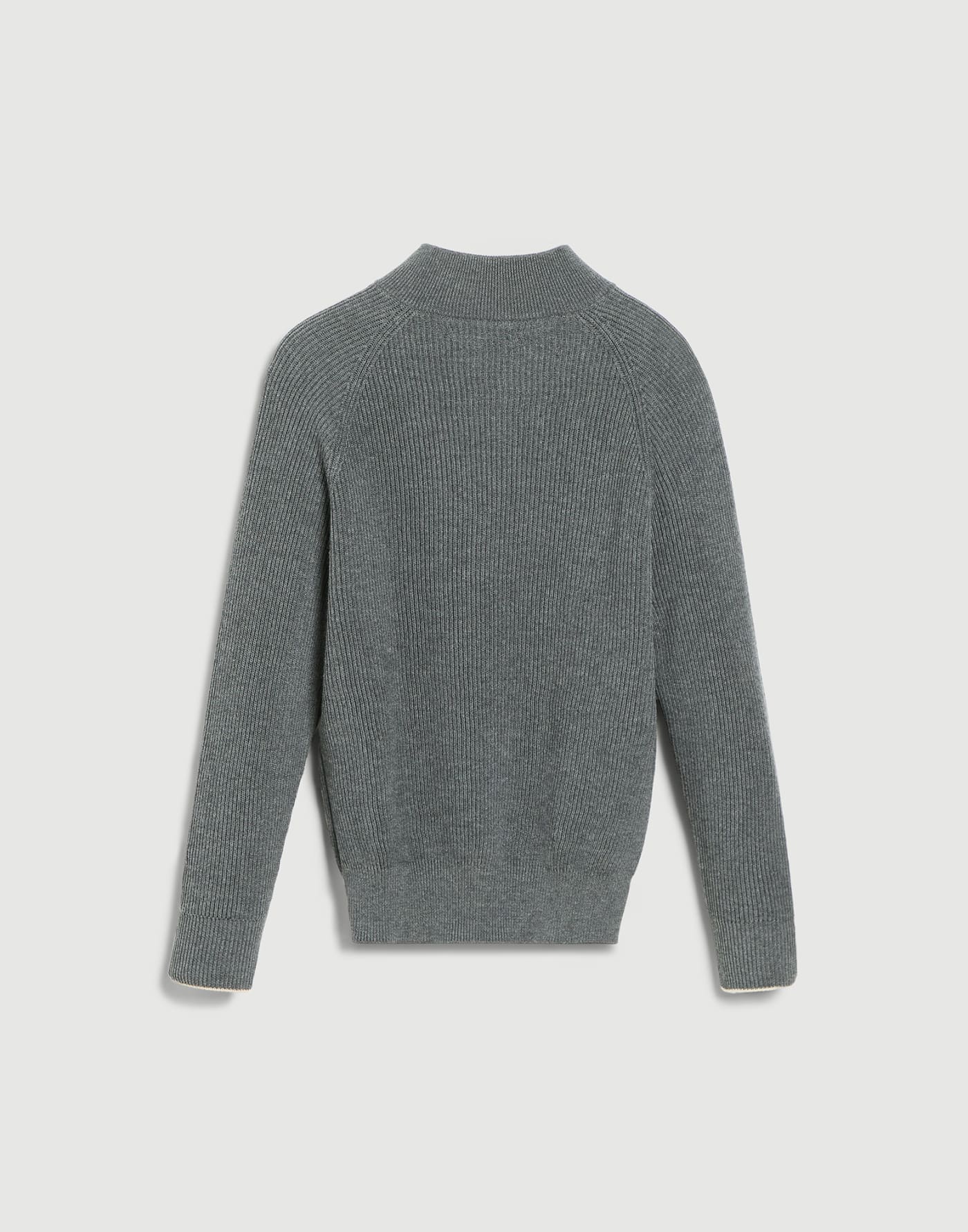 Maglia costa inglese con zip Piombo Bambino - Brunello Cucinelli