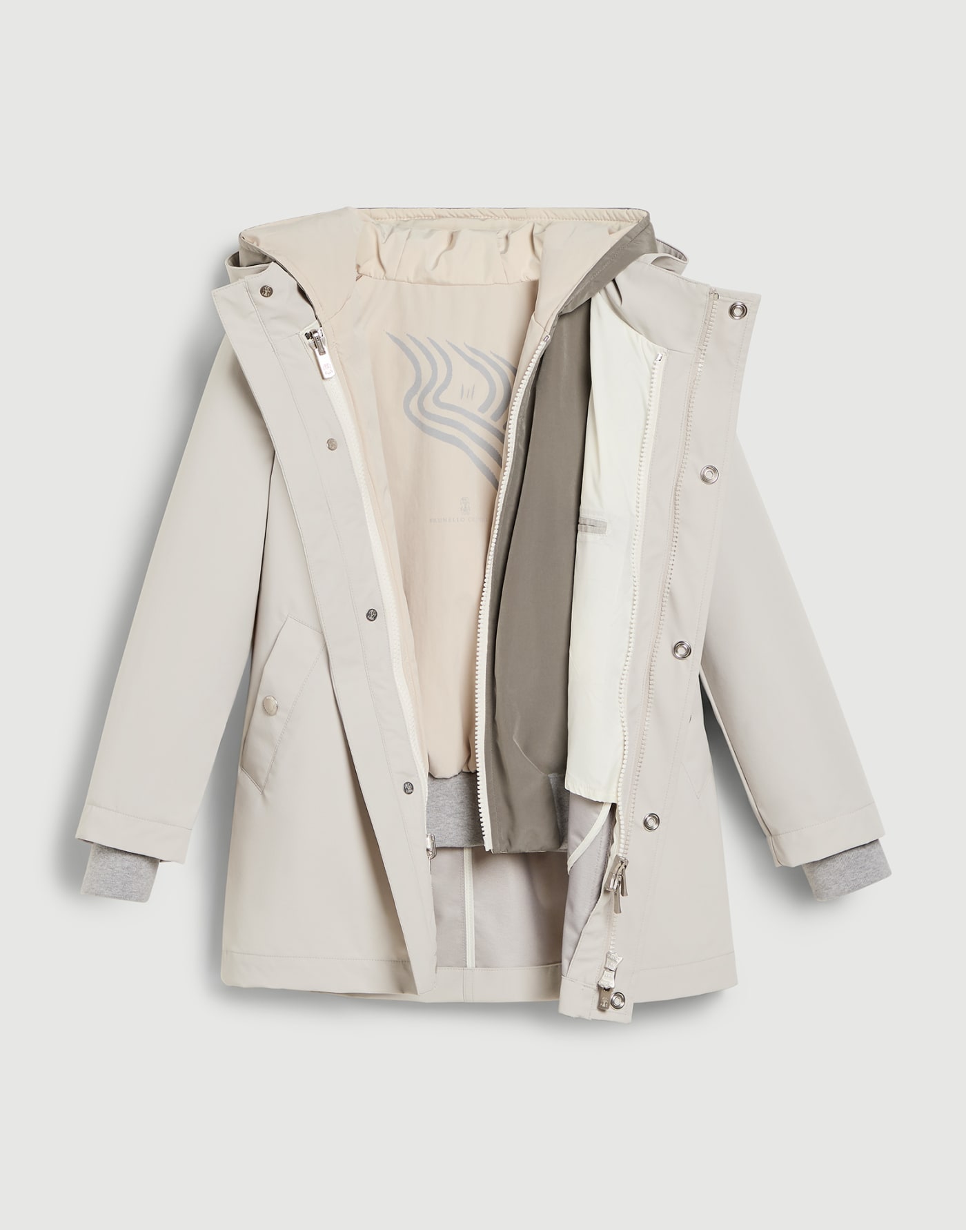 3-in-1 parka Pearl Grey Boys - Brunello Cucinelli