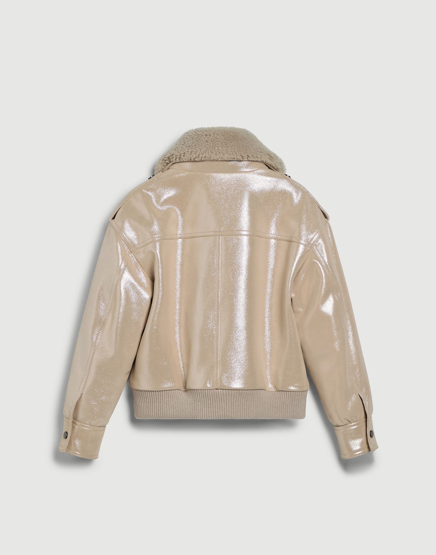 Jacke aus Sparkling-Nappaleder Creme Mädchen - Brunello Cucinelli