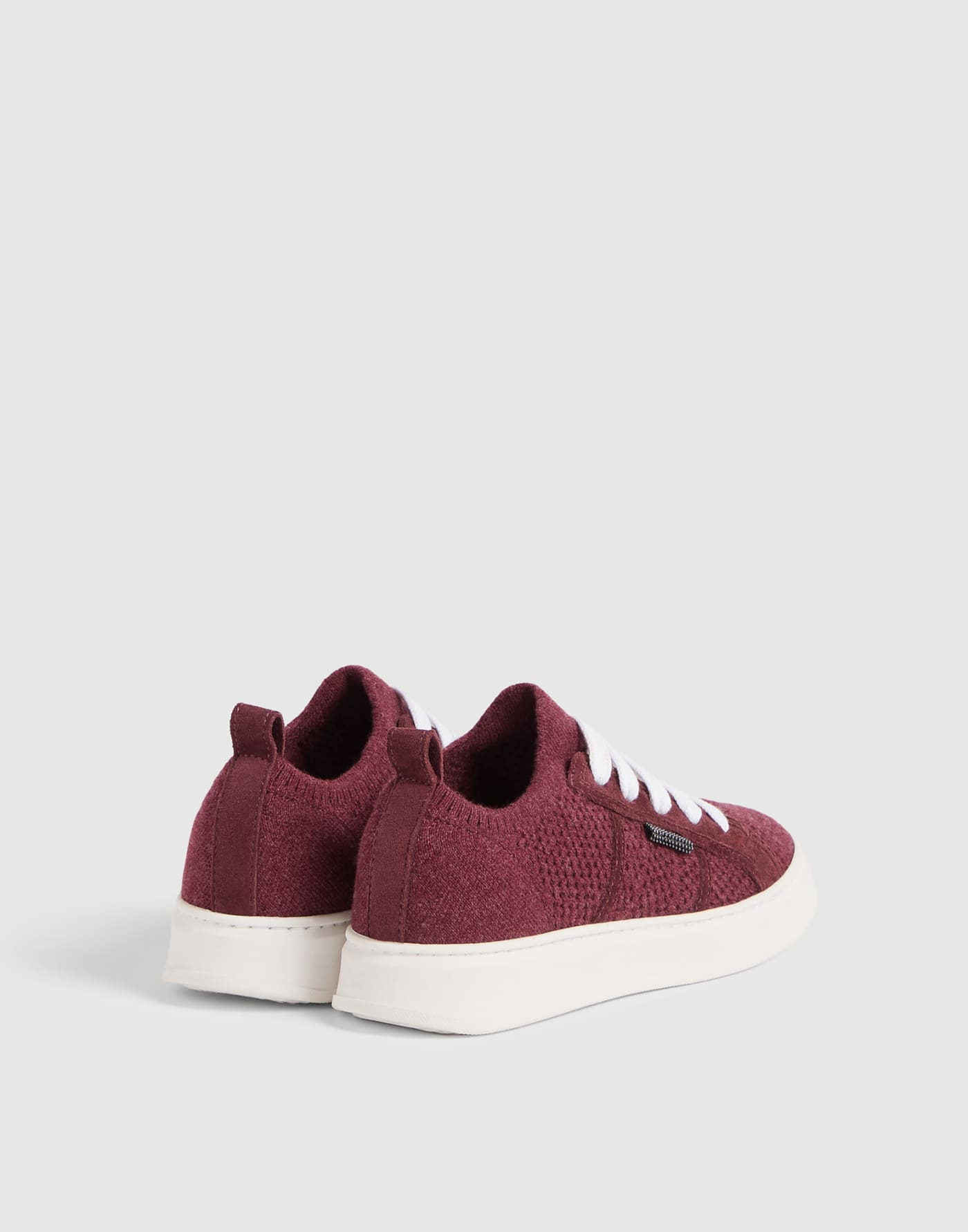Sneakers in maglia con monile Burgundy Bambina - Brunello Cucinelli