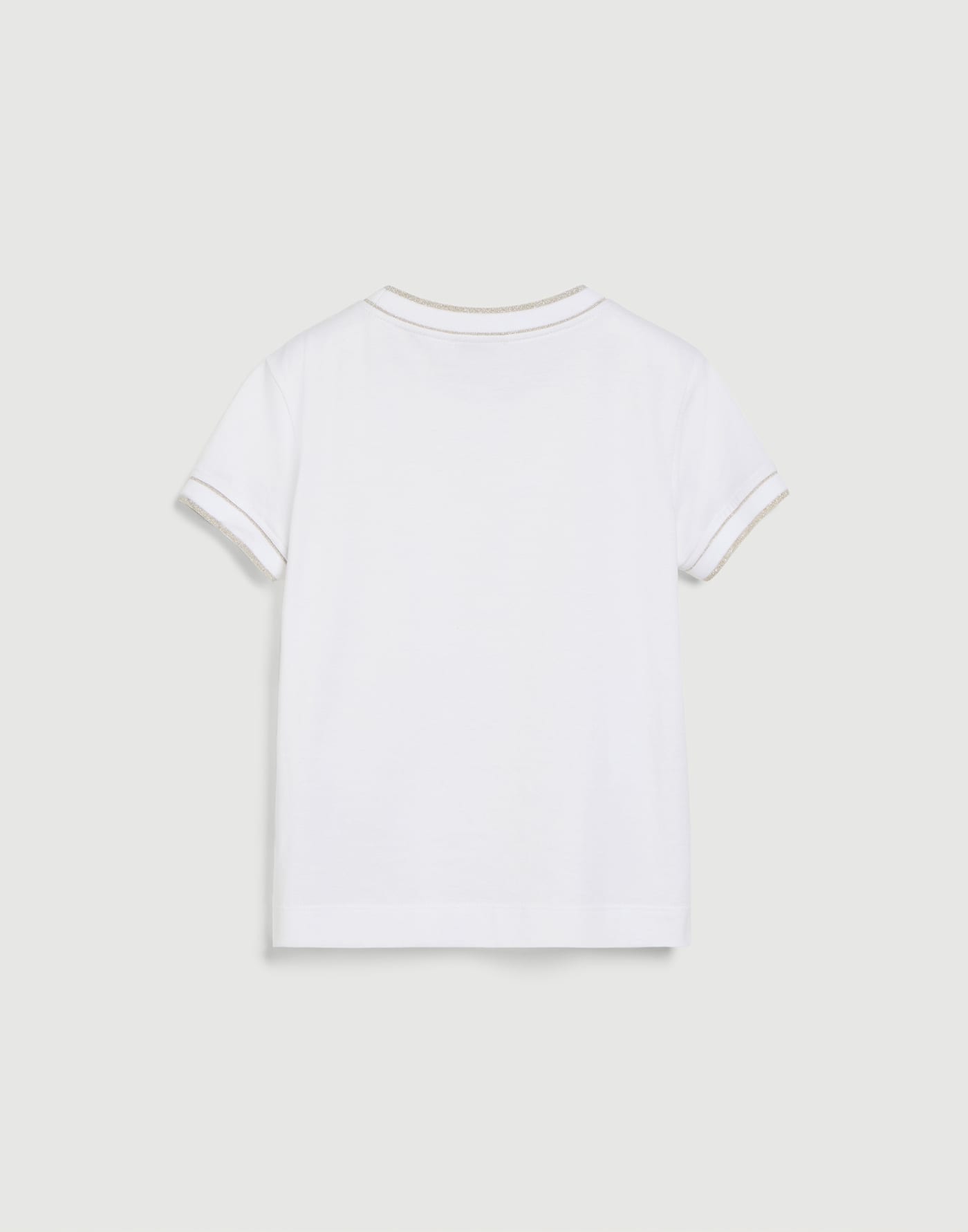 T-shirt in jersey con logo Bianco Bambina - Brunello Cucinelli