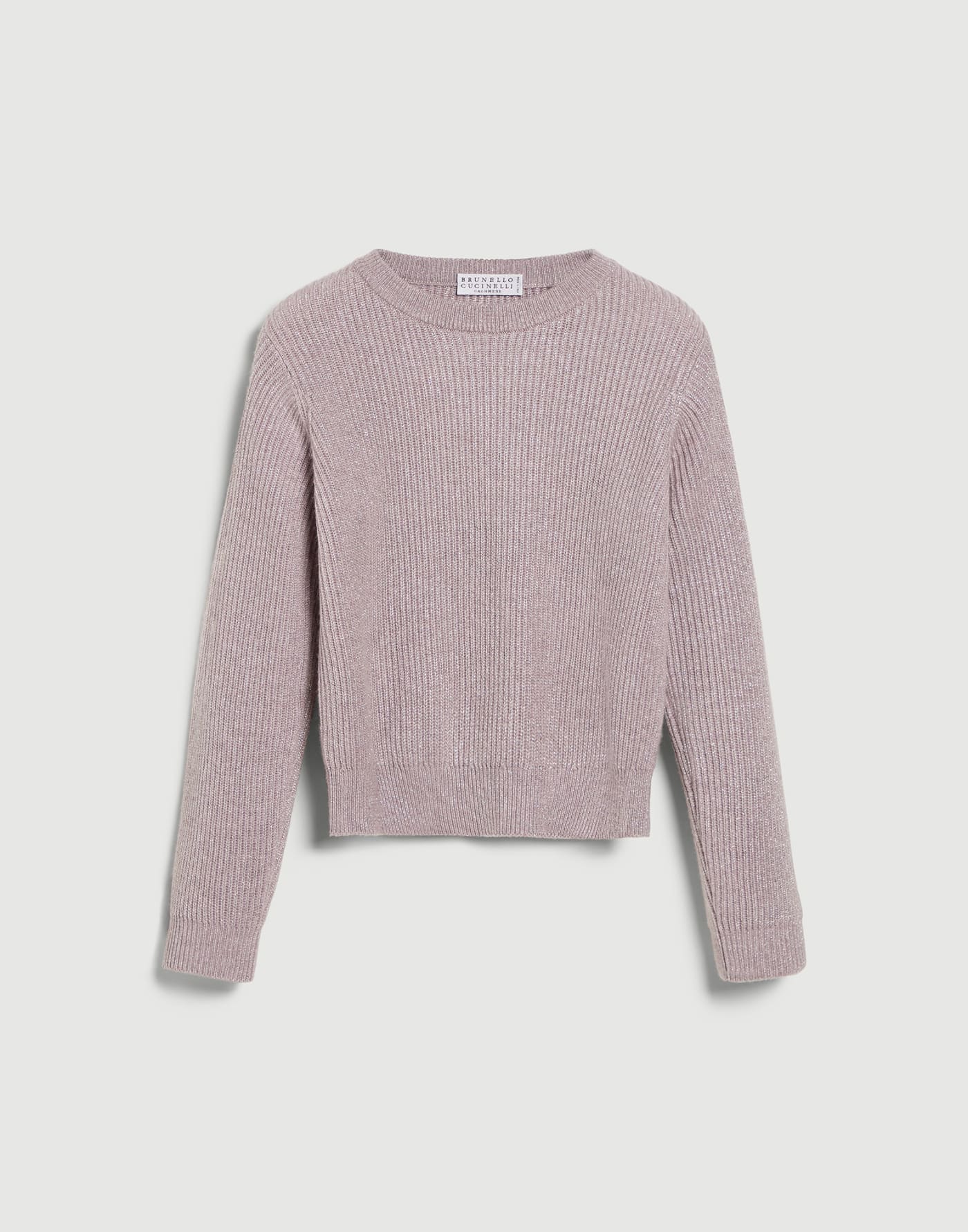 Cashmere English rib sweater Mauve Girls - Brunello Cucinelli
