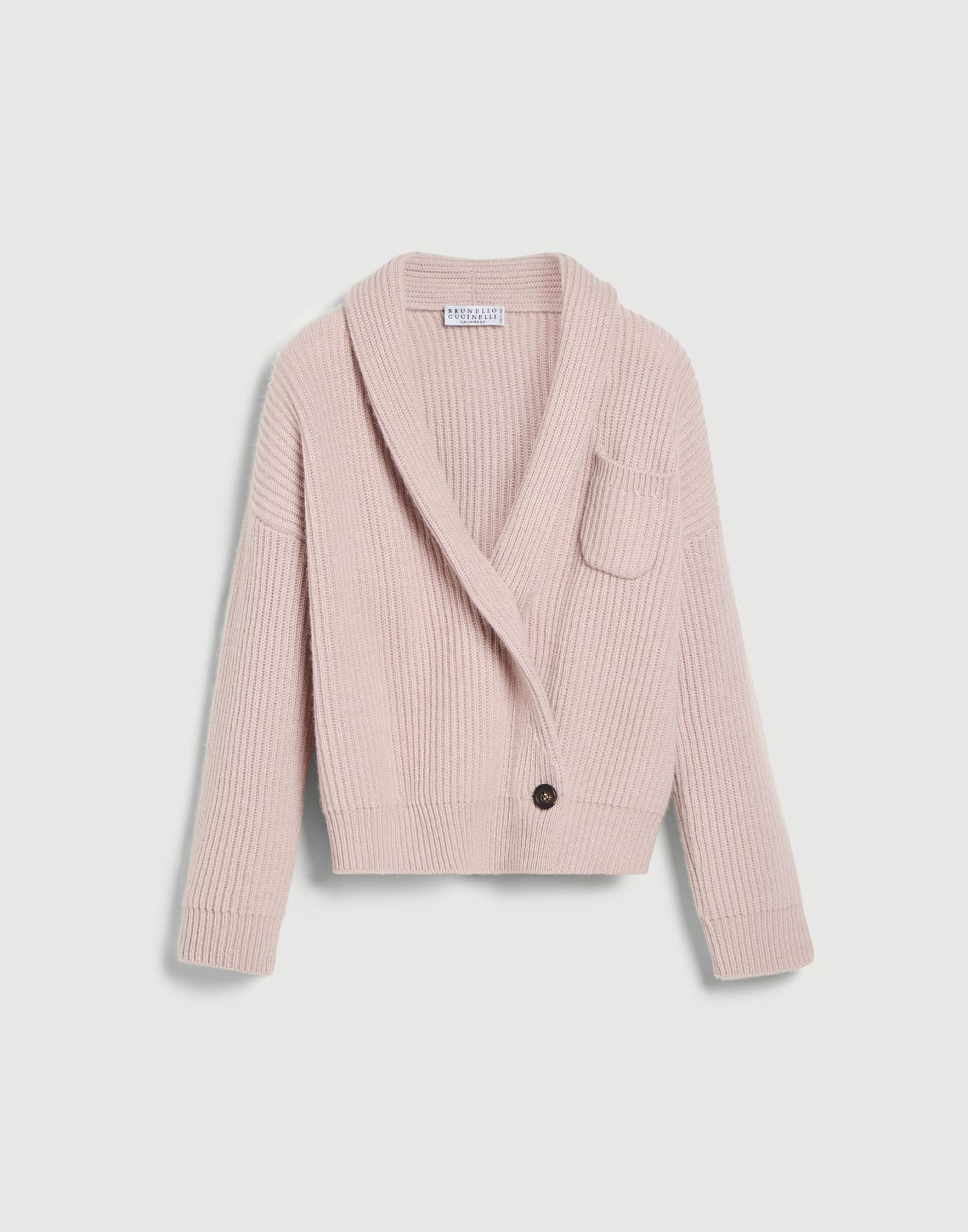 Cashmere English rib cardigan Light Pink Girls - Brunello Cucinelli