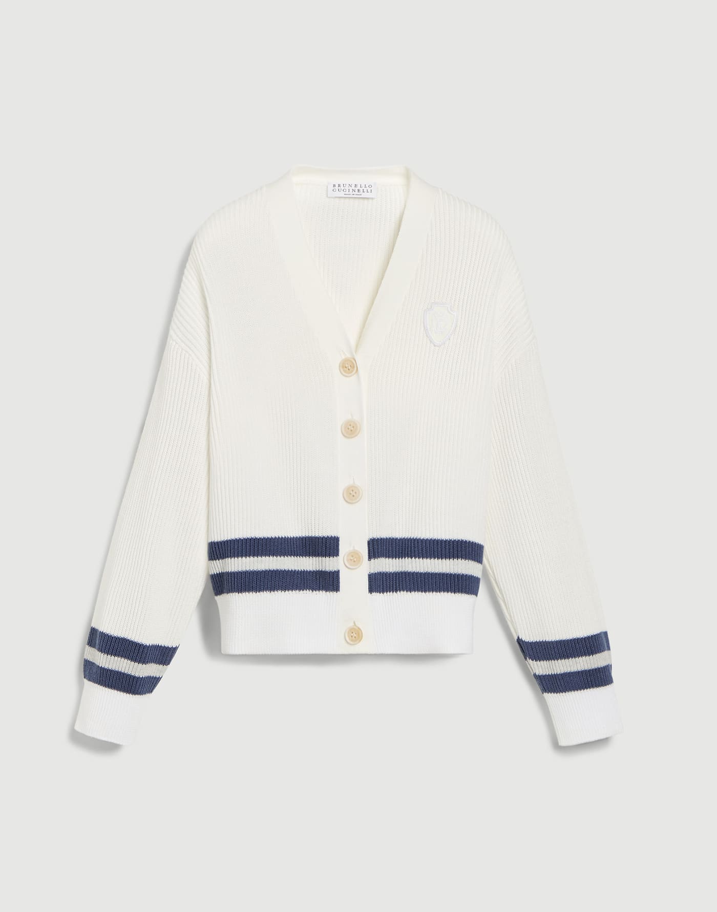English rib knit cardigan Panama Girls - Brunello Cucinelli