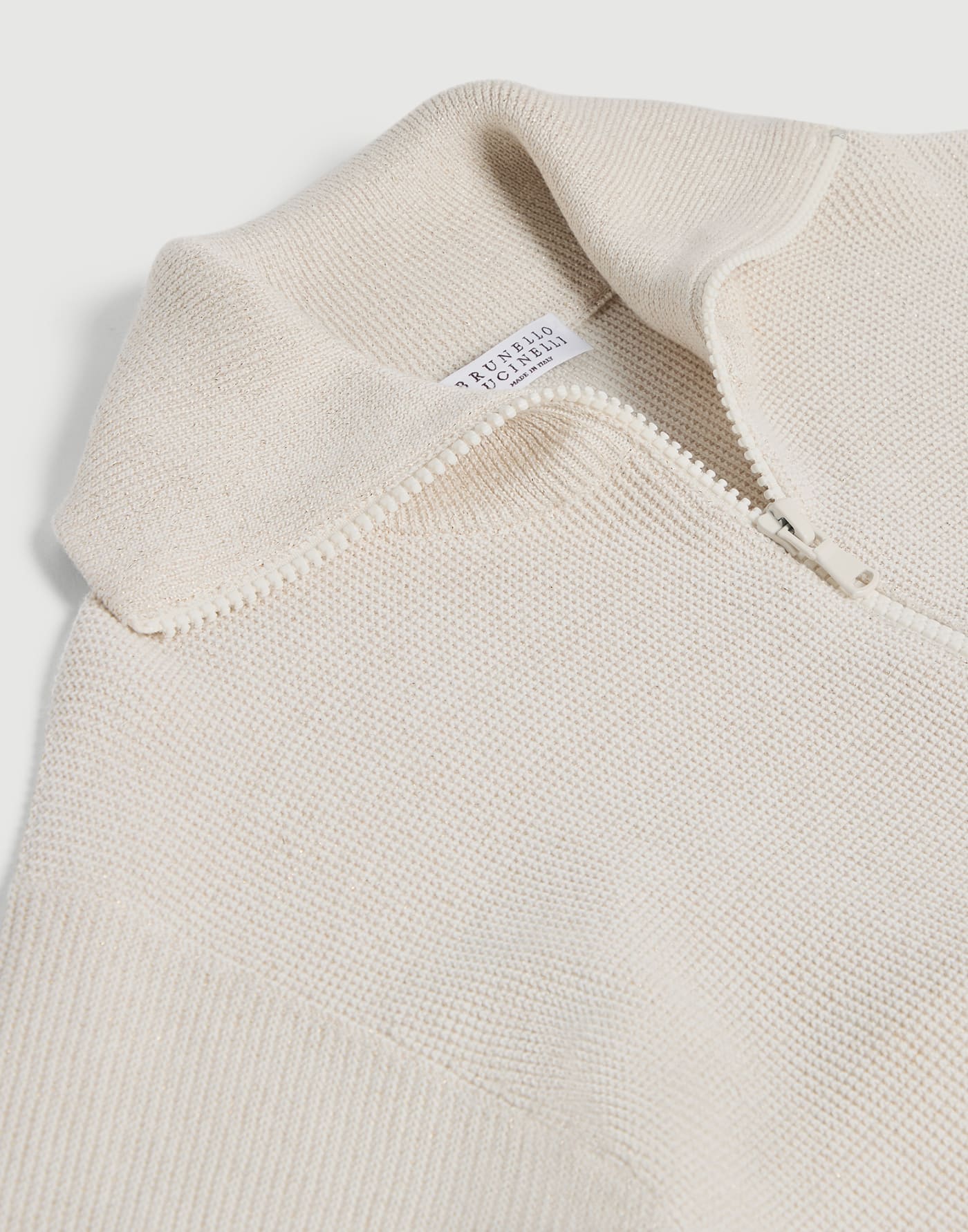 Rib knit cardigan Beige Girls - Brunello Cucinelli