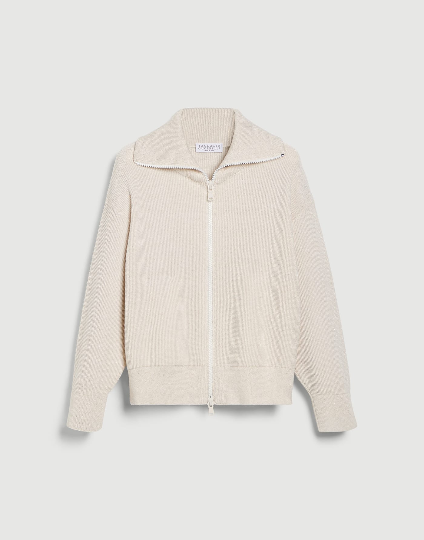 Rib knit cardigan Beige Girls - Brunello Cucinelli