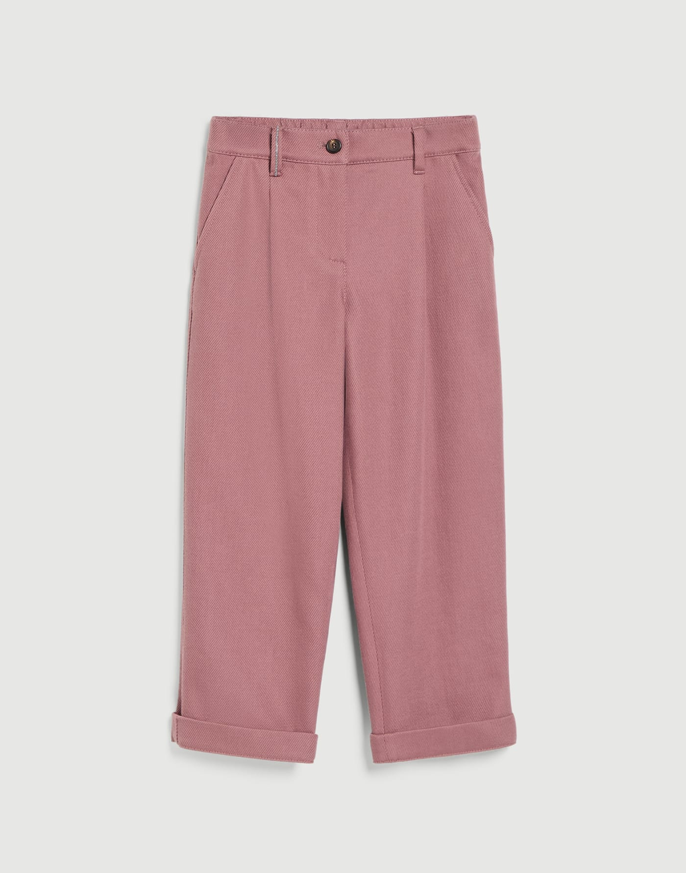 Slouchy trousers with monili Antique Pink Girls - Brunello Cucinelli