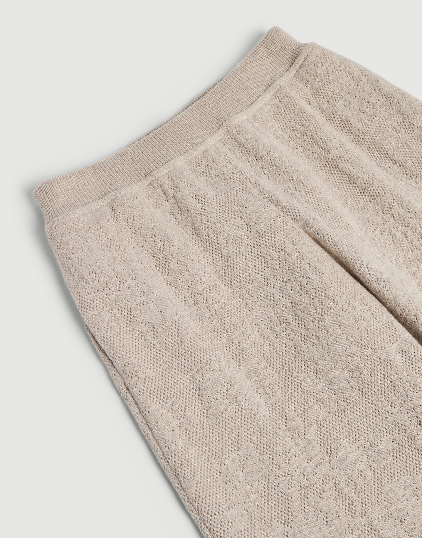 Pantalone Track in lana vergine e cashmere Beige Bambina - Brunello Cucinelli