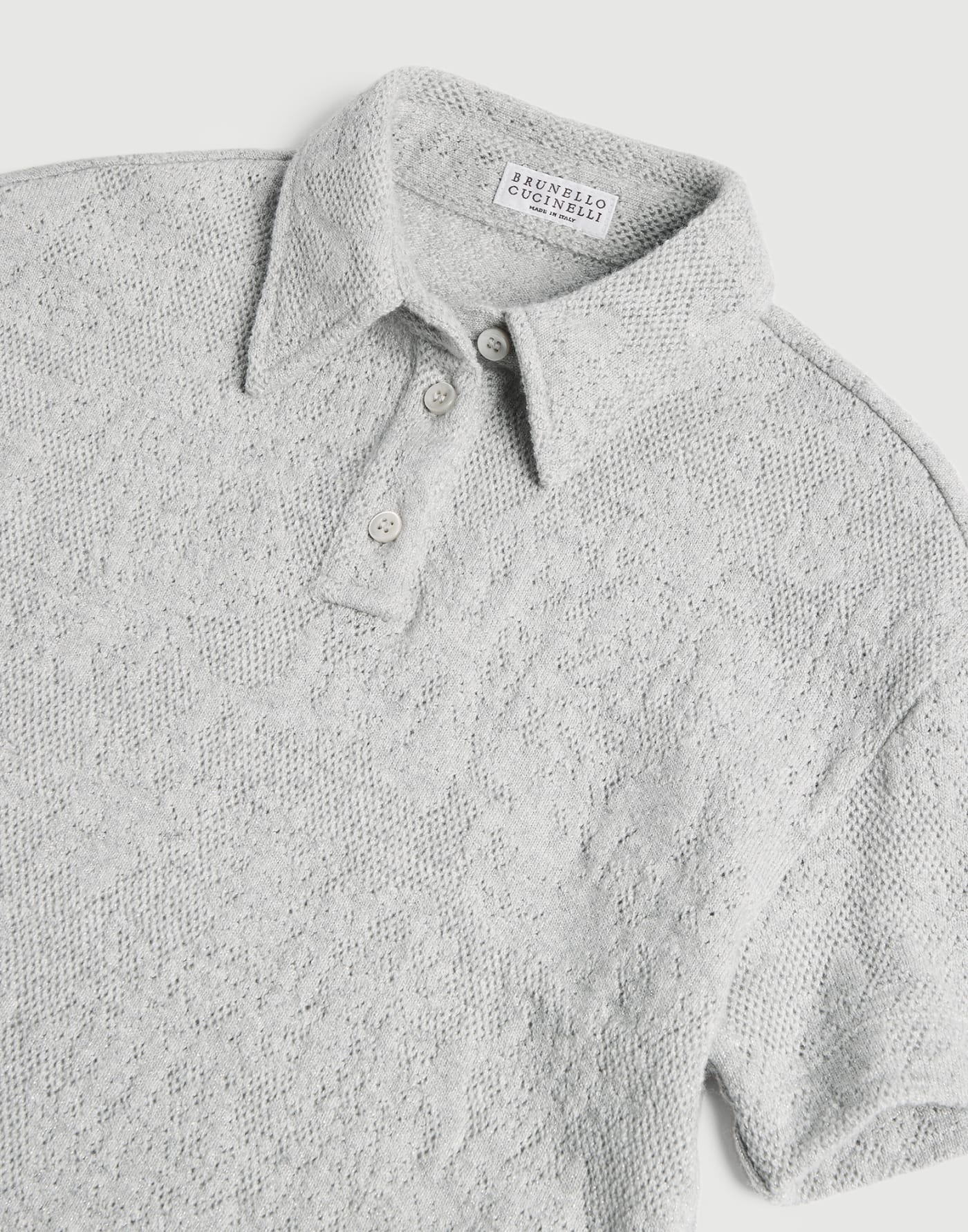 Jersey polo shirt Light Grey Girls - Brunello Cucinelli