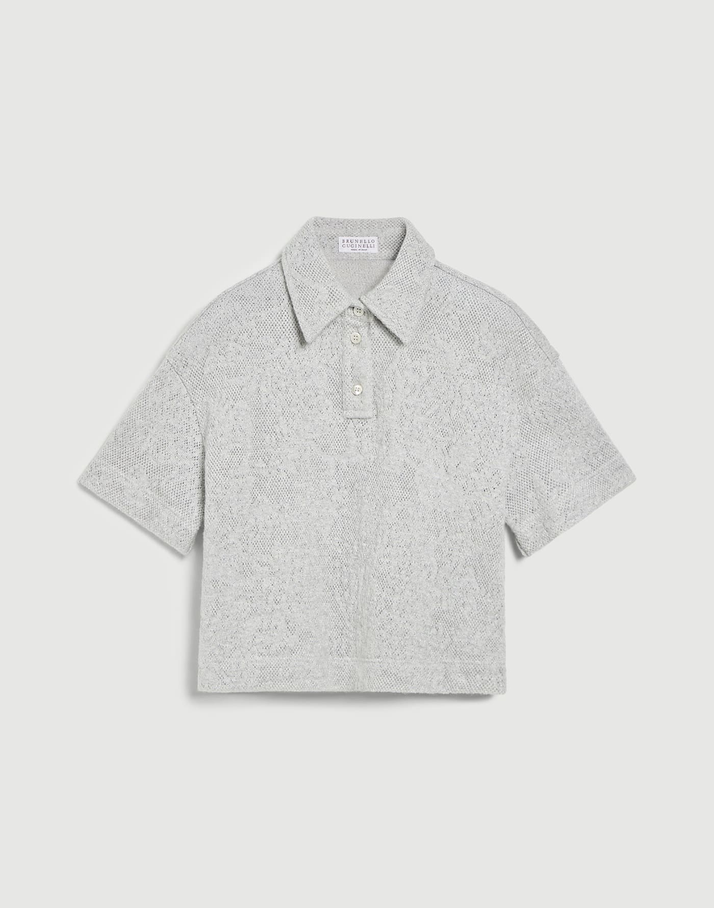 平紋針織 Polo 衫 淺灰色 女童 - Brunello Cucinelli