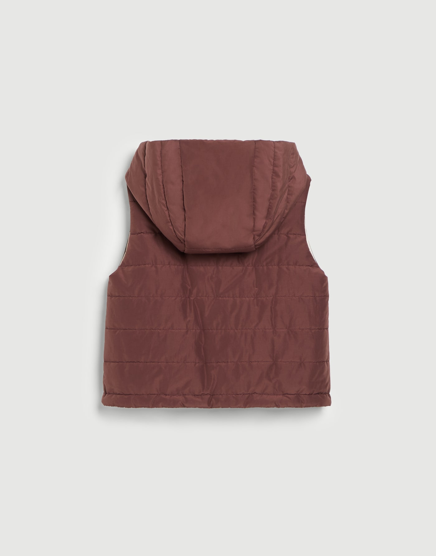 Gilet in taffetà di cotone techno Burgundy Bambina - Brunello Cucinelli