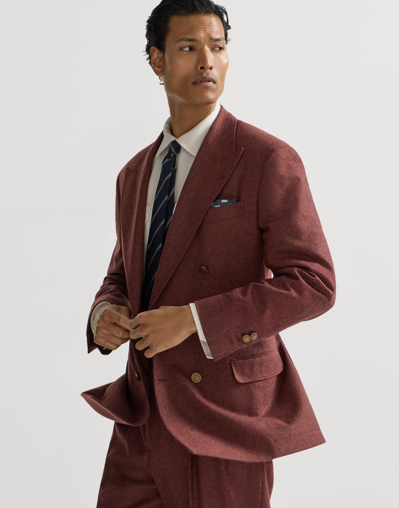 Giacca Tailor Cavallo in flanella Lava Uomo - Brunello Cucinelli