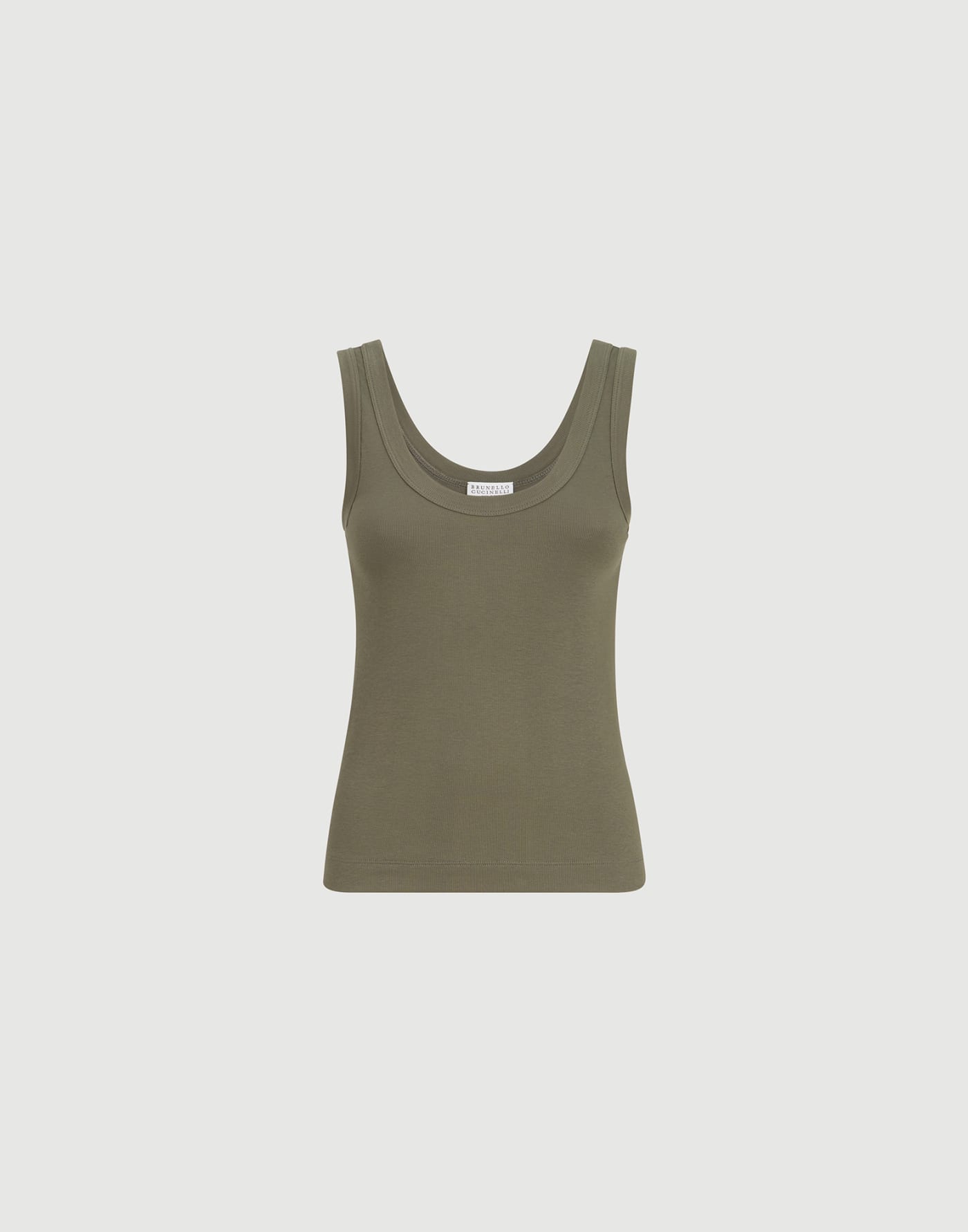 Ribbed jersey top with monili Origano Woman - Brunello Cucinelli