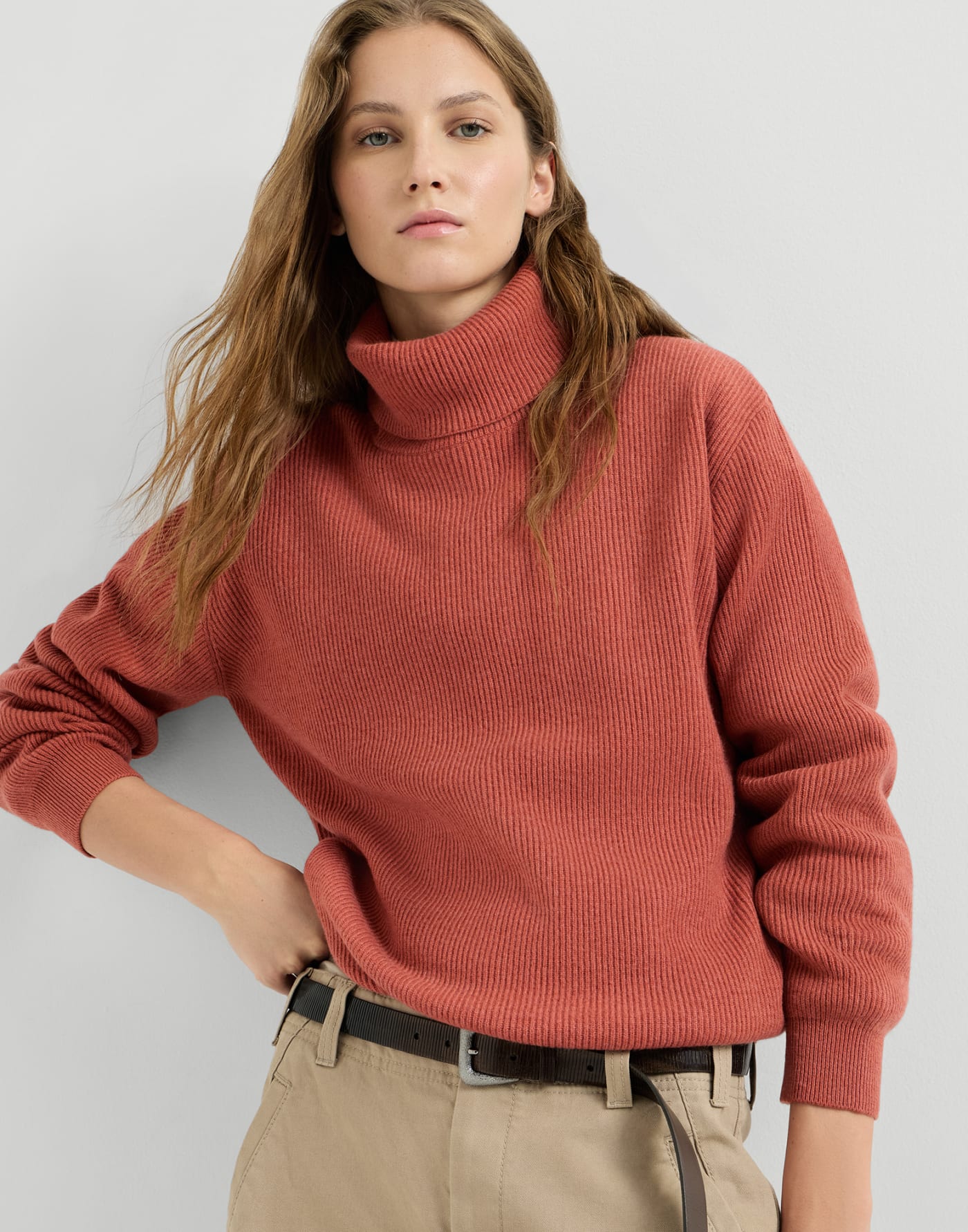 Cashmere turtleneck sweater Firebrick Woman - Brunello Cucinelli