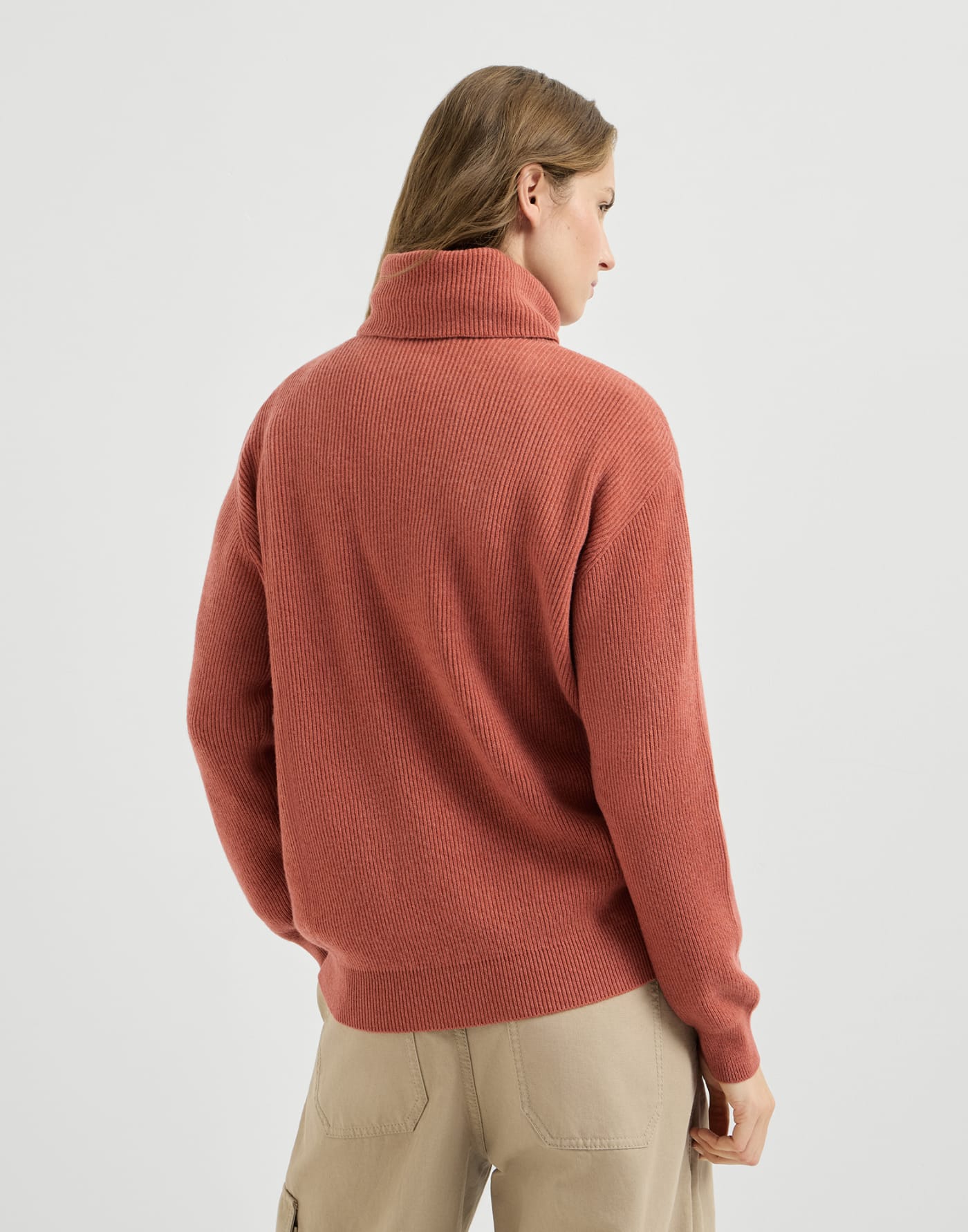 Cashmere turtleneck sweater Firebrick Woman - Brunello Cucinelli