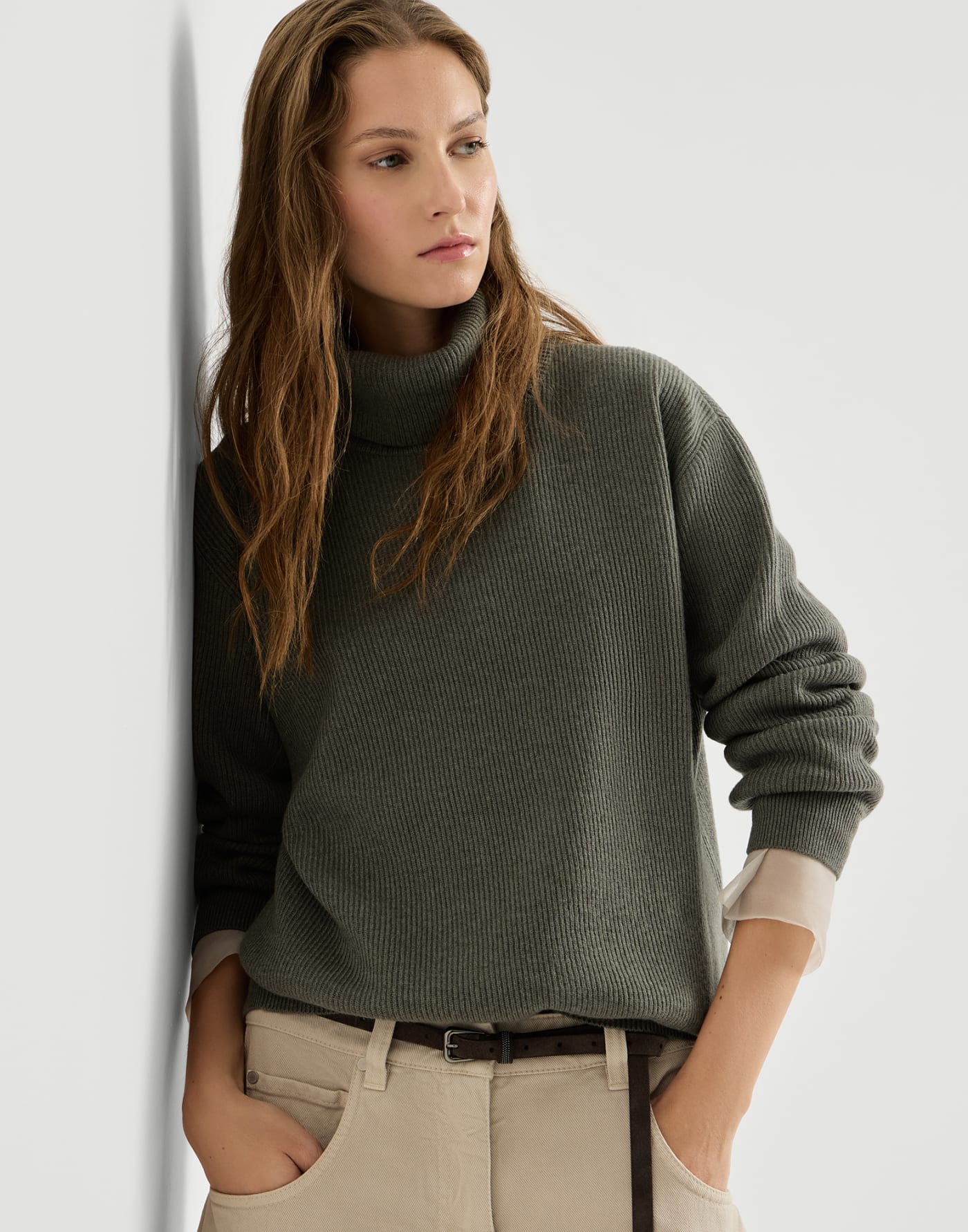 Cashmere turtleneck sweater Origano Woman - Brunello Cucinelli