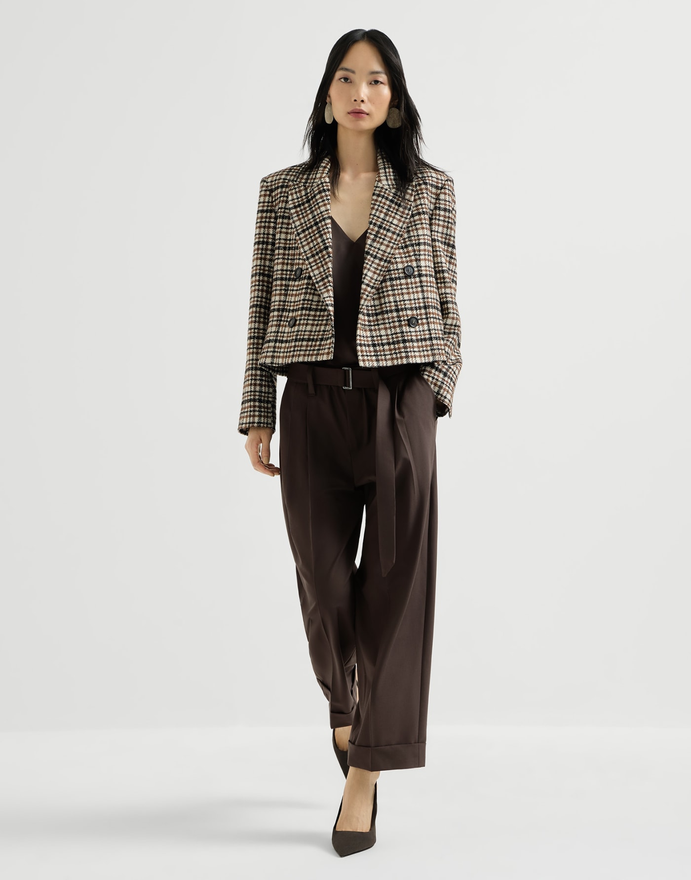 Sartorial Baggy trousers Coffee Woman - Brunello Cucinelli