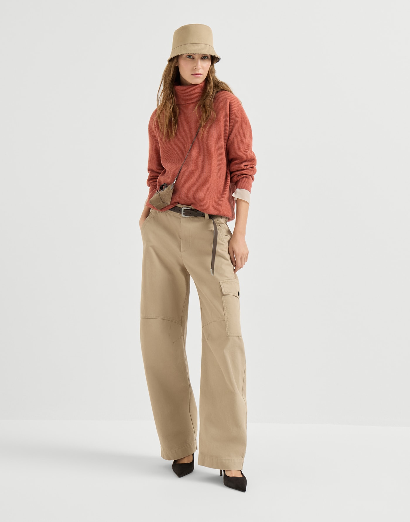 Cashmere turtleneck sweater Firebrick Woman - Brunello Cucinelli