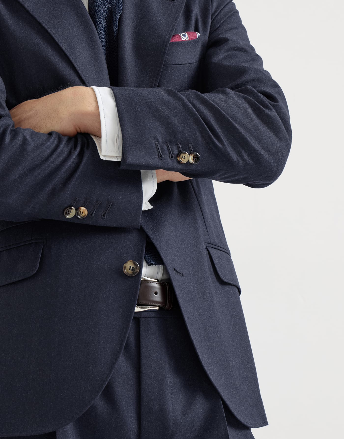 Flannel Leisure fit suit Blue Man - Brunello Cucinelli